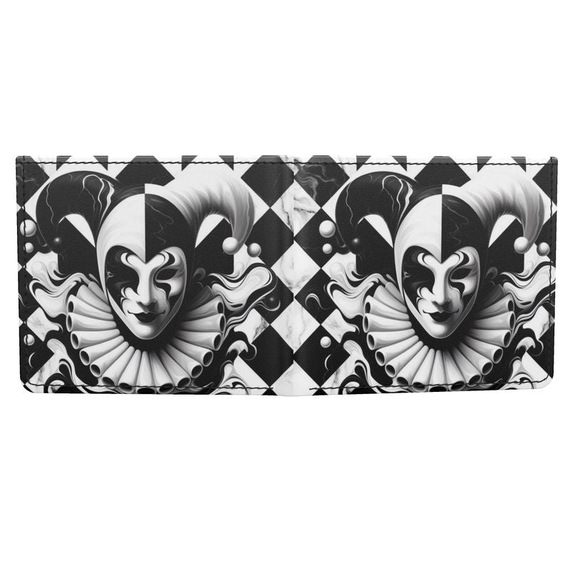 Harlequin Face Men's Wallet Black & White