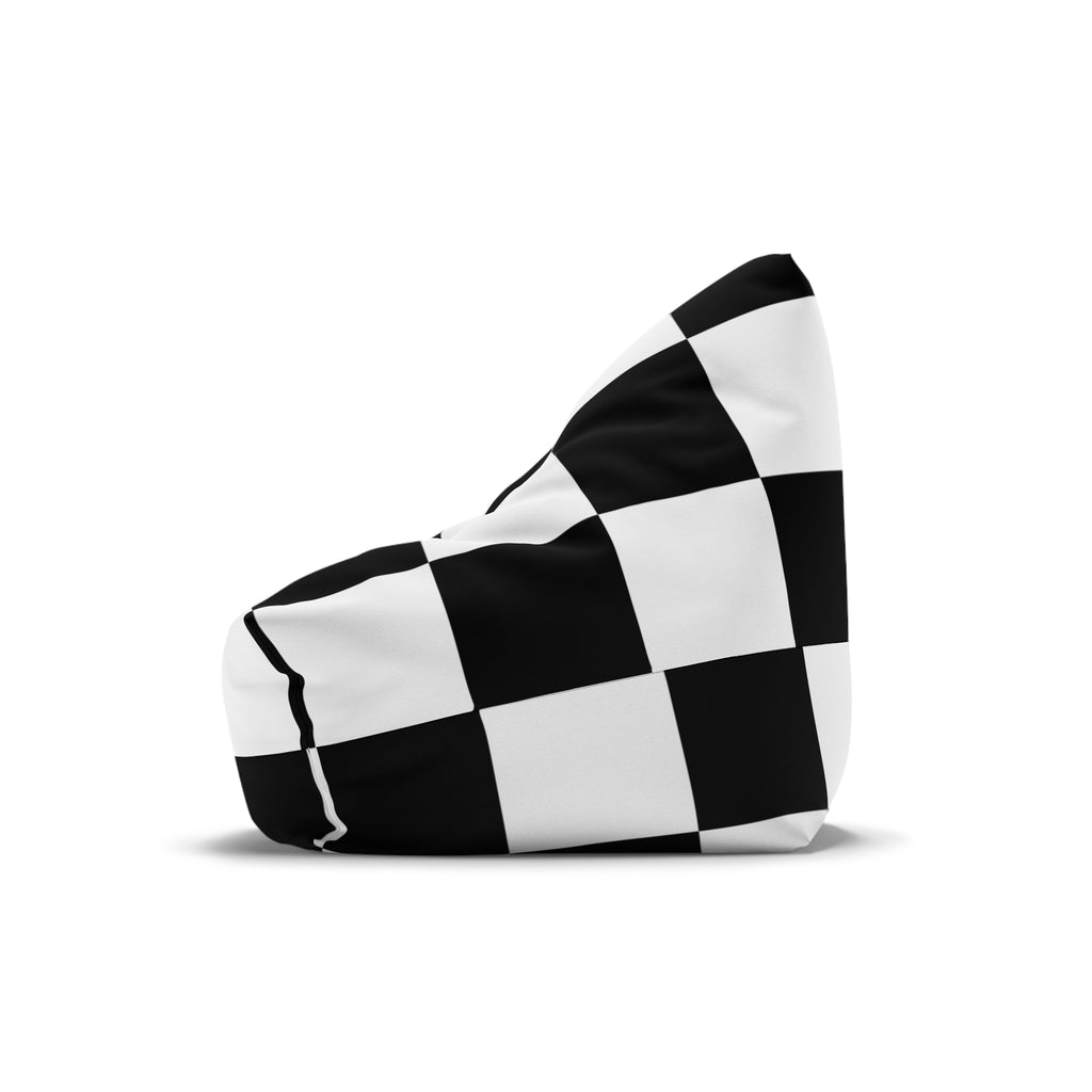 Chic Black and White Checkered Bean Bag Chair Cover | Cozy Room Decor, Modern Seating, Lounge Accessory, Perfect for Kids & Teens