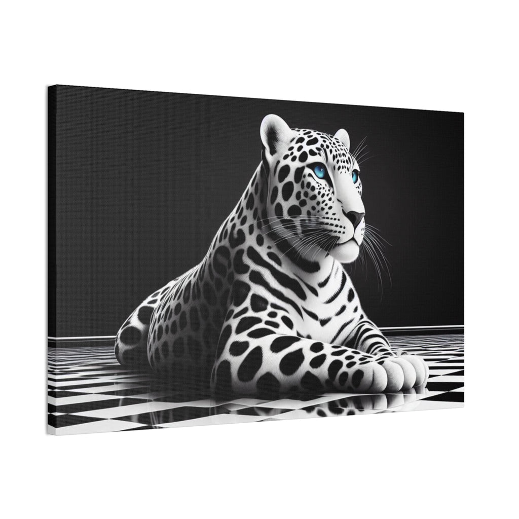 Elegant Leopard Canvas Art – Modern Home Décor, Animal Wall Art, Unique Gift, Black & White Decor, Living Room Accent