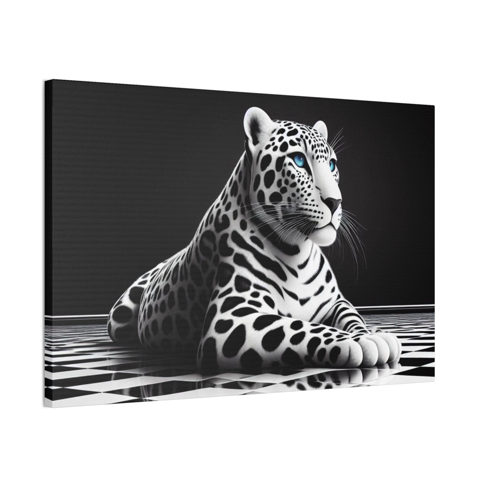 Elegant Leopard Canvas Art – Modern Home Décor, Animal Wall Art, Unique Gift, Black & White Decor, Living Room Accent