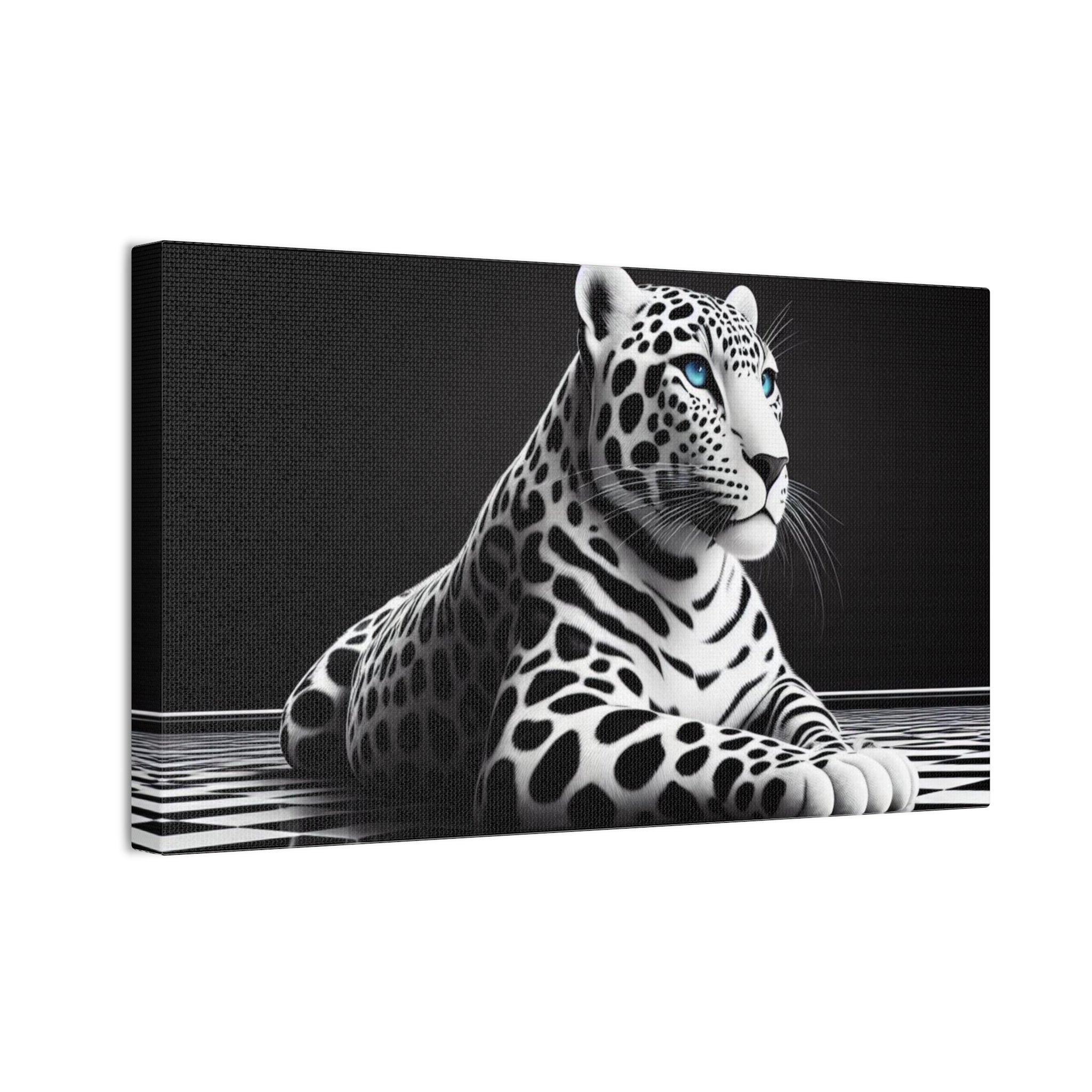 Elegant Leopard Canvas Art – Modern Home Décor, Animal Wall Art, Unique Gift, Black & White Decor, Living Room Accent