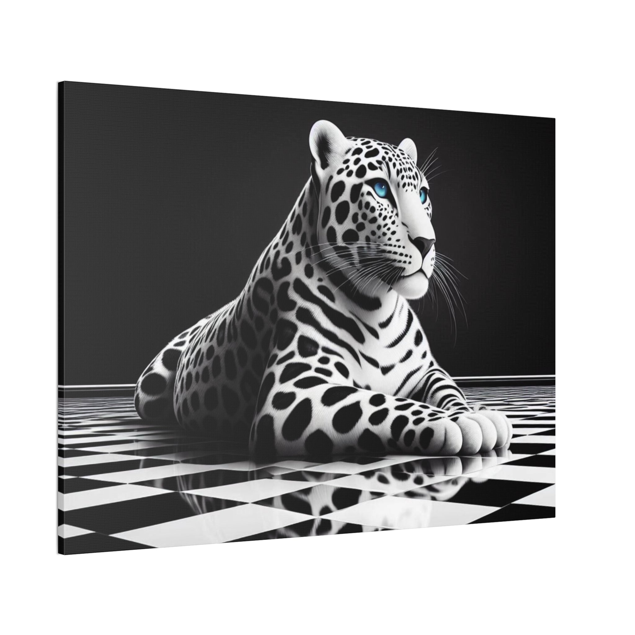 Elegant Leopard Canvas Art – Modern Home Décor, Animal Wall Art, Unique Gift, Black & White Decor, Living Room Accent