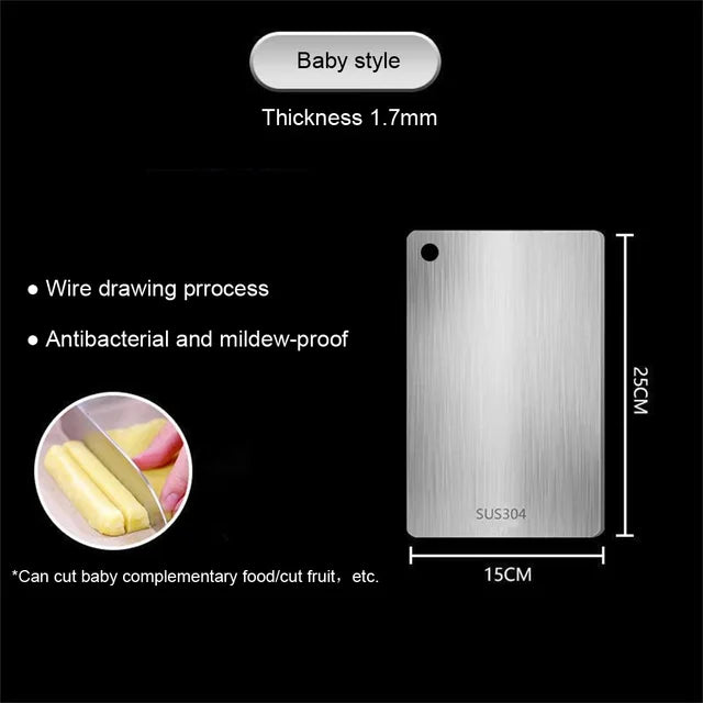304 Stainless Steel Panel and Chopping Board Kitchen Household Thickened Double Sided Cutting Board Block Kneading Dough Board by eprolo