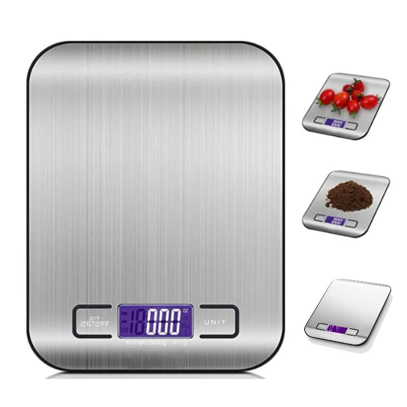 5/10KG Digital Kitchen Scale Stainless Steel Portable Kitchen Food Scale LED Display Electronic Jewelry Baking Weight Scales by eprolo