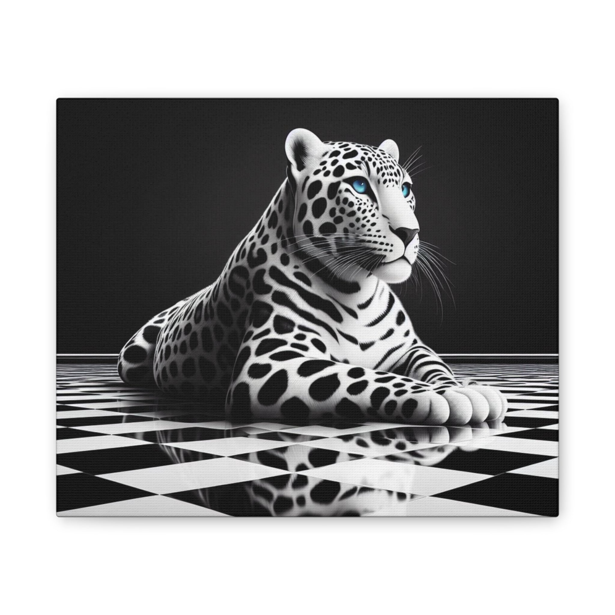 Elegant Leopard Canvas Art – Modern Home Décor, Animal Wall Art, Unique Gift, Black & White Decor, Living Room Accent