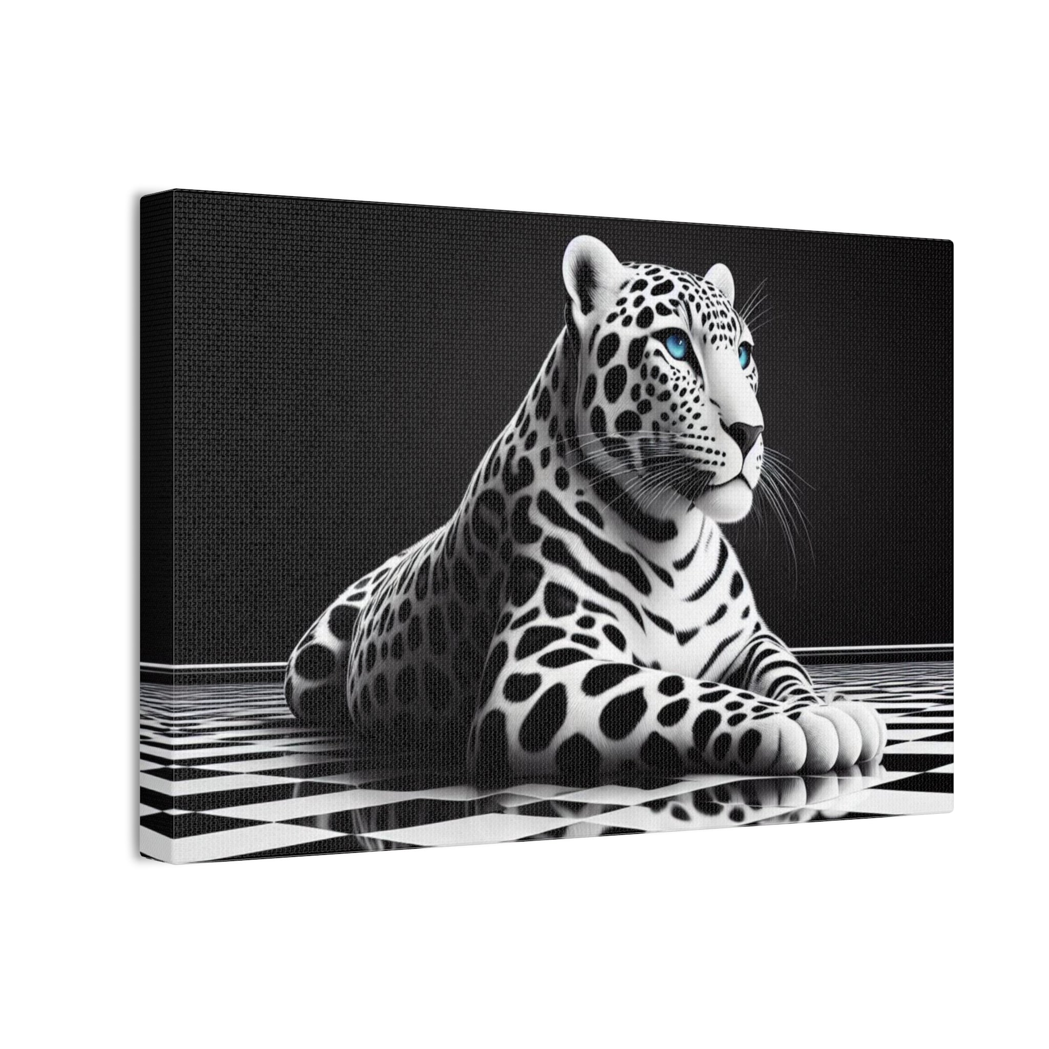 Elegant Leopard Canvas Art – Modern Home Décor, Animal Wall Art, Unique Gift, Black & White Decor, Living Room Accent