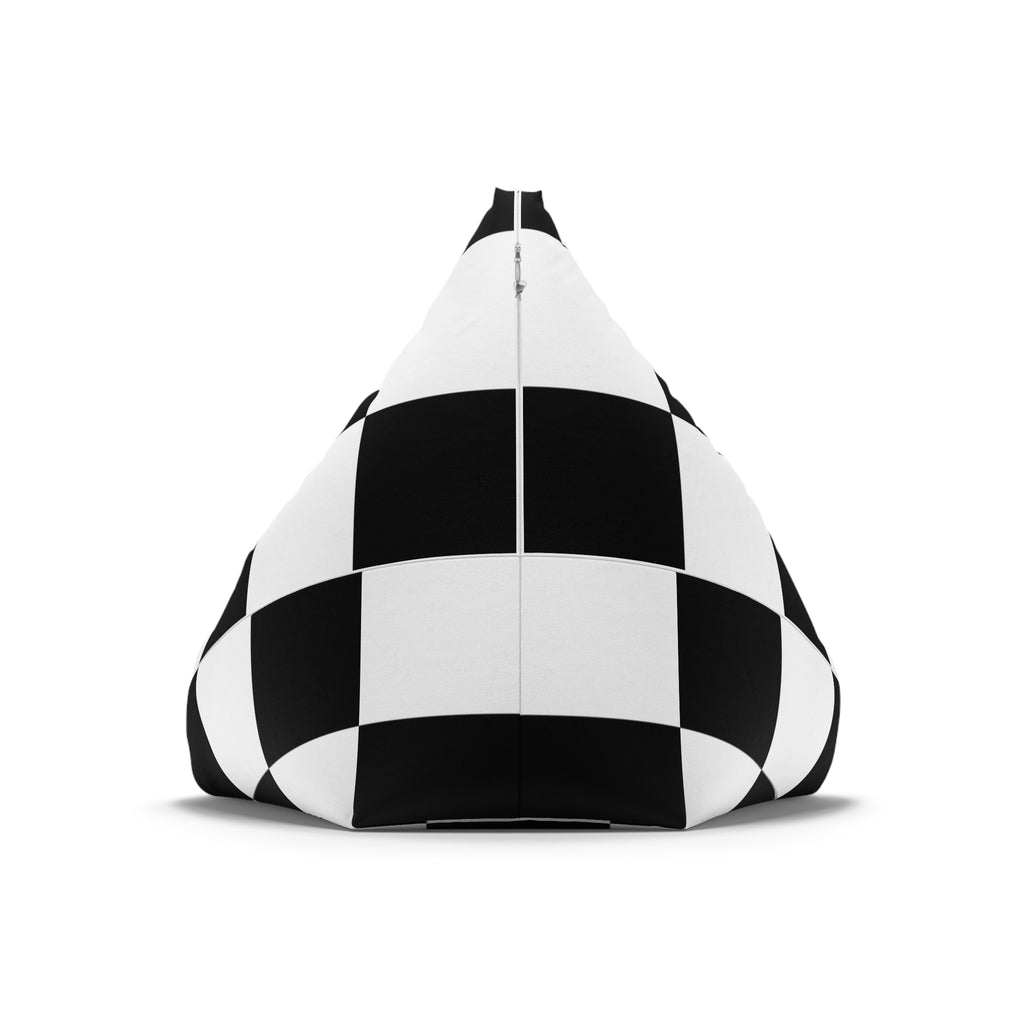 Chic Black and White Checkered Bean Bag Chair Cover | Cozy Room Decor, Modern Seating, Lounge Accessory, Perfect for Kids & Teens