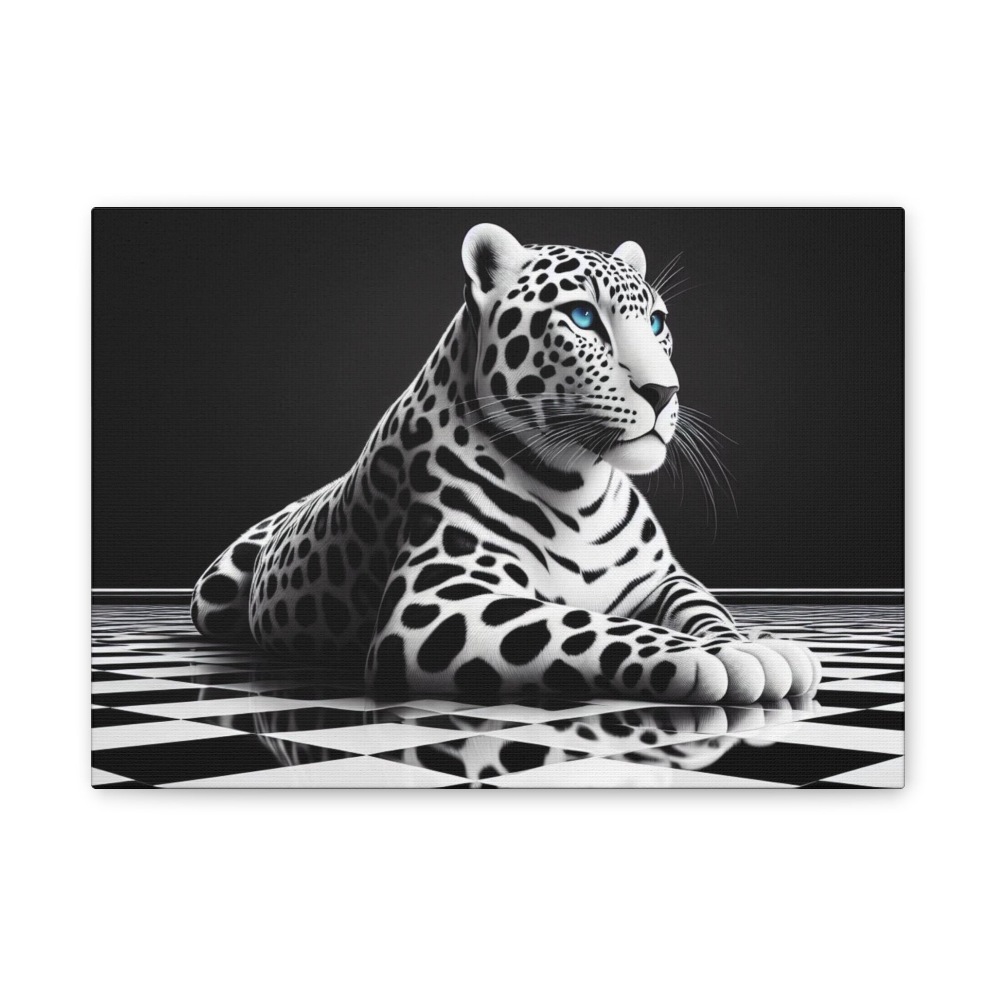 Elegant Leopard Canvas Art – Modern Home Décor, Animal Wall Art, Unique Gift, Black & White Decor, Living Room Accent