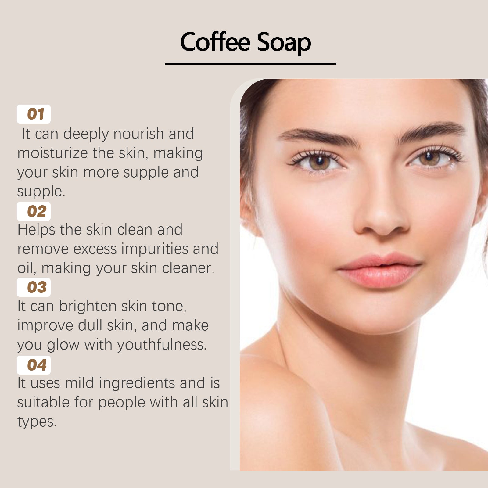 Coffee Cleansing Soap, Coffee Essence Gently Cleans, Nourishes, Moisturizes And Brightens The Skin -  -