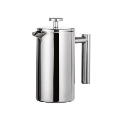 Coffee pot 304 stainless steel French press double-layer hand-pour straight handle coffee brewing pot by eprolo