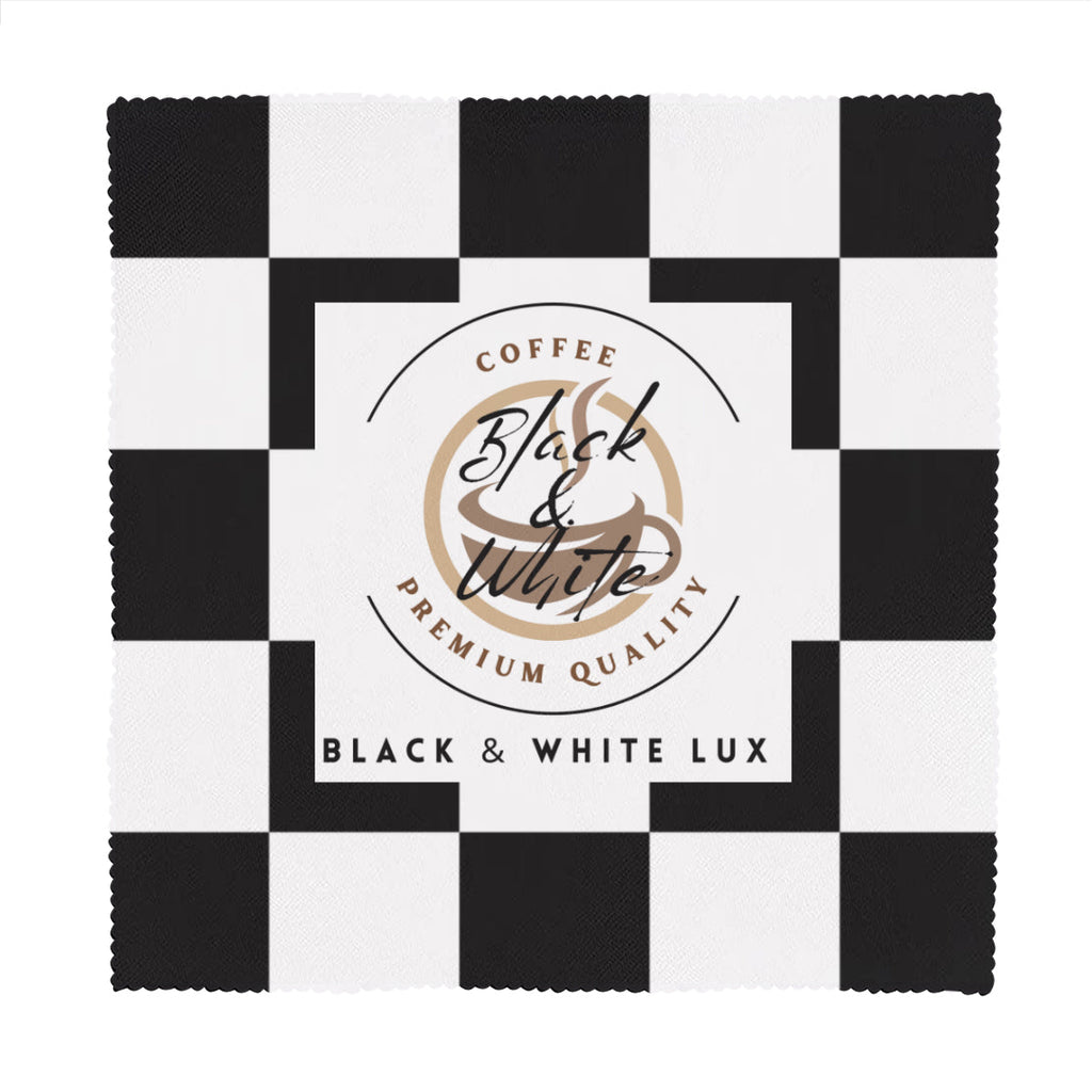 Personalized Black and White Coffee Napkins – Reusable Cloth Napkins for Café or Home Use - Napkins -