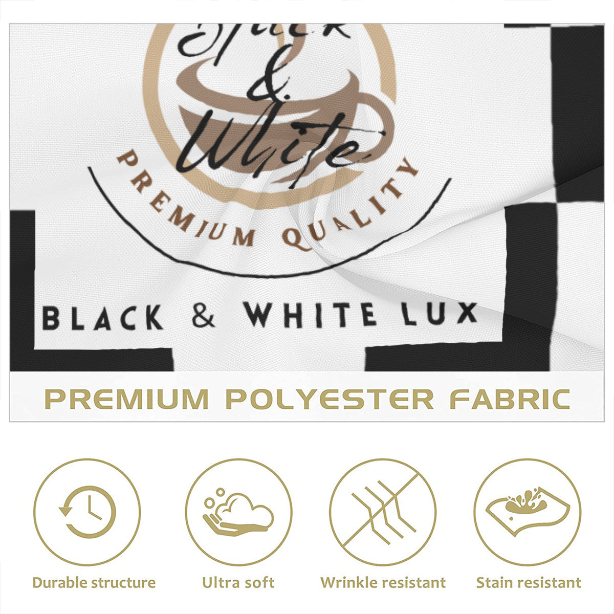 Personalized Black and White Coffee Napkins – Reusable Cloth Napkins for Café or Home Use - Napkins -