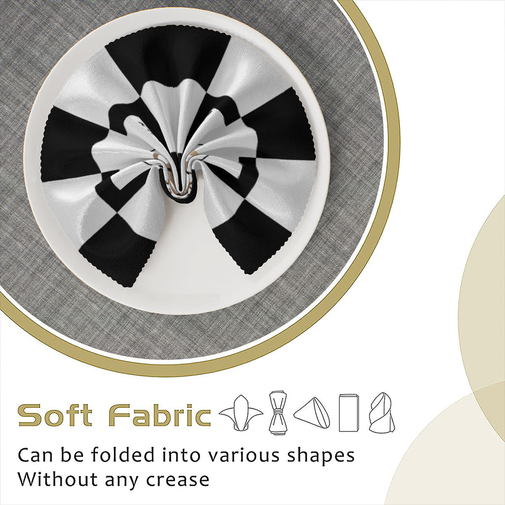 Personalized Black and White Coffee Napkins – Reusable Cloth Napkins for Café or Home Use - Napkins -