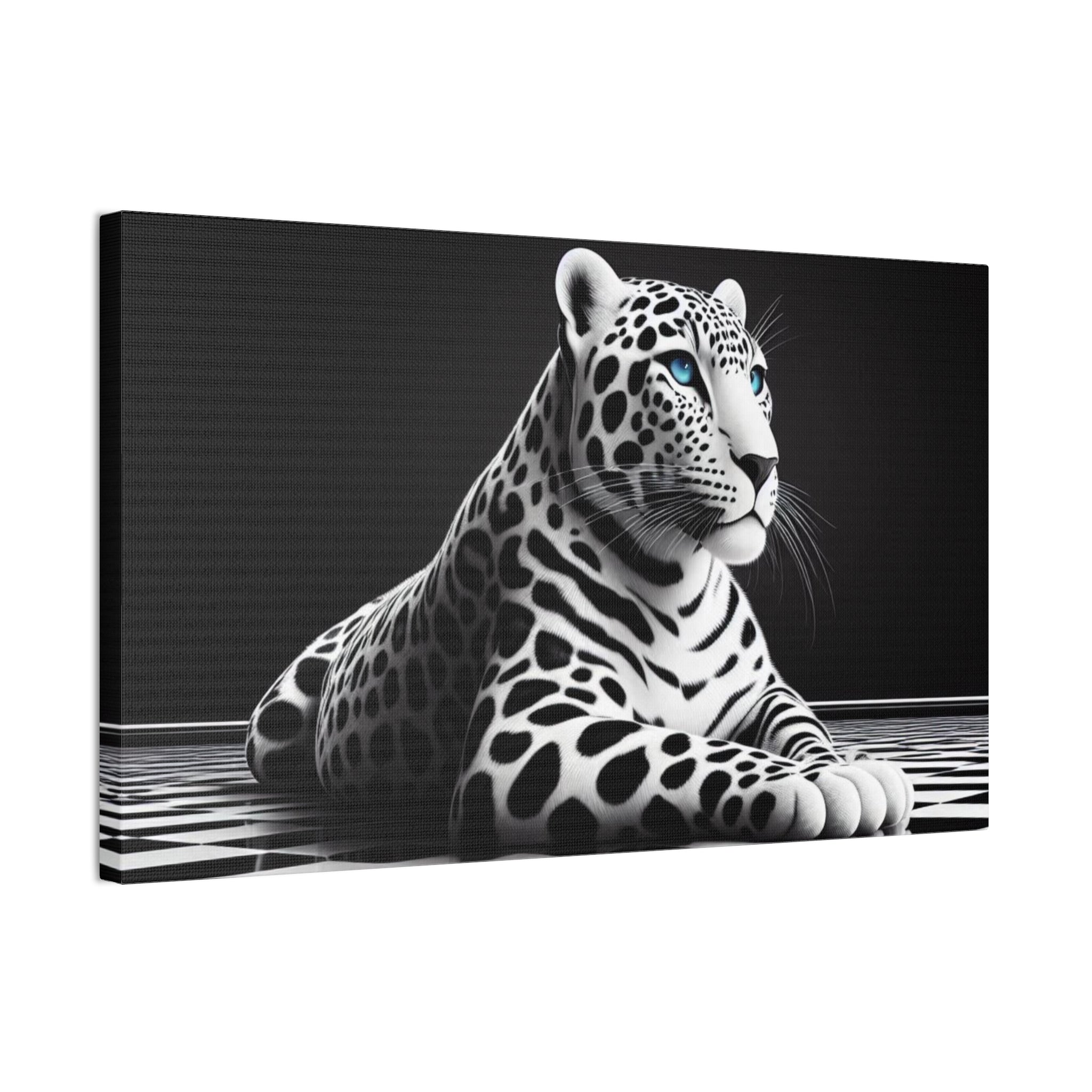 Elegant Leopard Canvas Art – Modern Home Décor, Animal Wall Art, Unique Gift, Black & White Decor, Living Room Accent