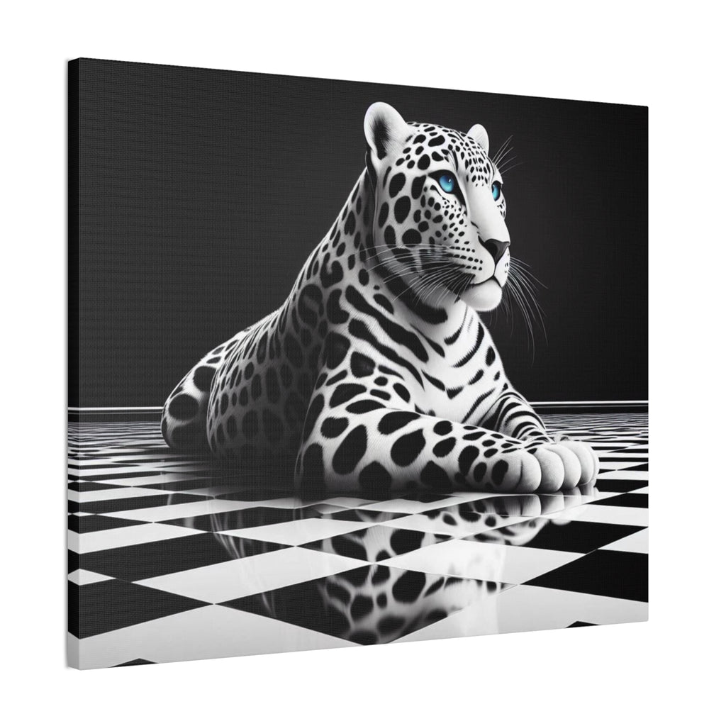 Elegant Leopard Canvas Art – Modern Home Décor, Animal Wall Art, Unique Gift, Black & White Decor, Living Room Accent