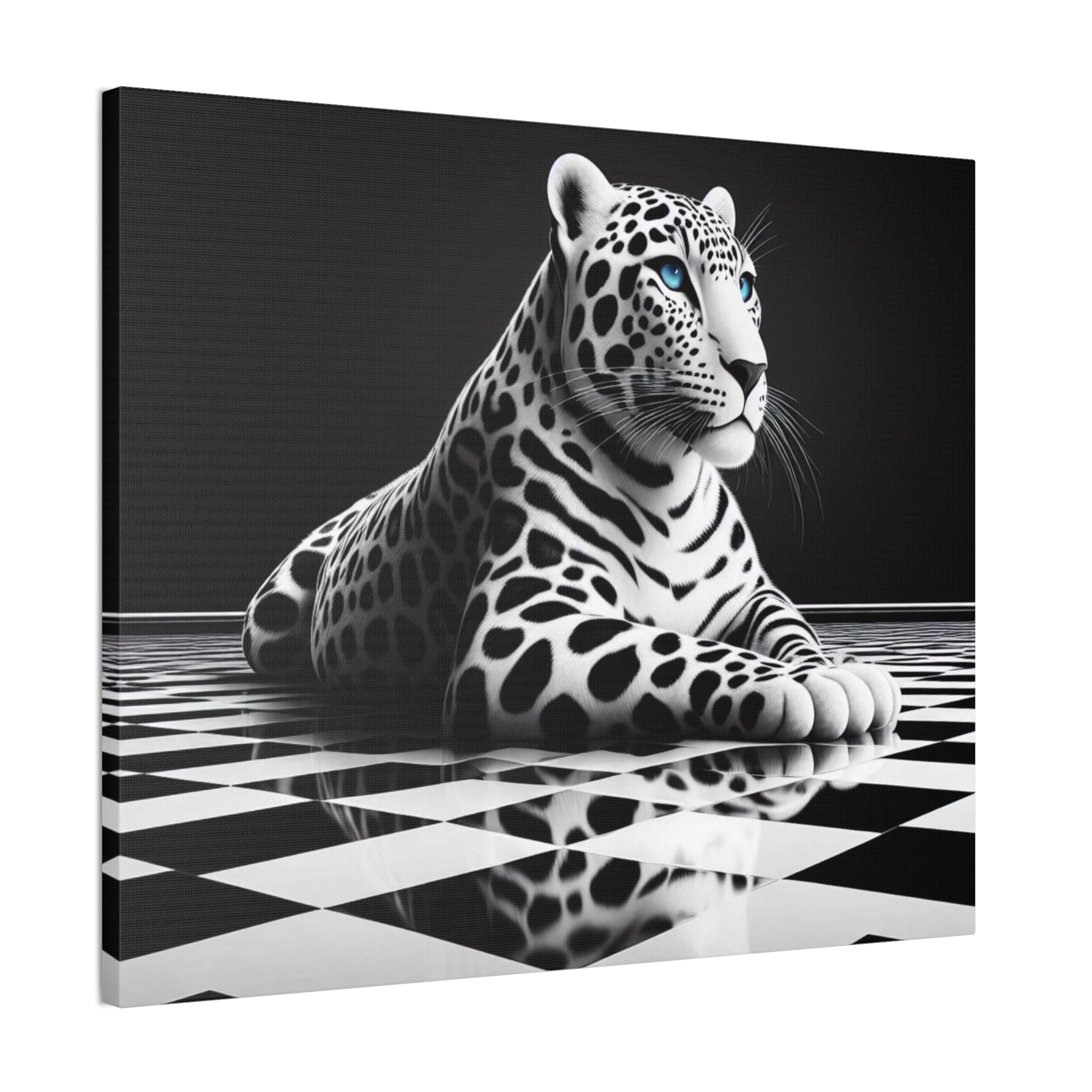 Elegant Leopard Canvas Art – Modern Home Décor, Animal Wall Art, Unique Gift, Black & White Decor, Living Room Accent