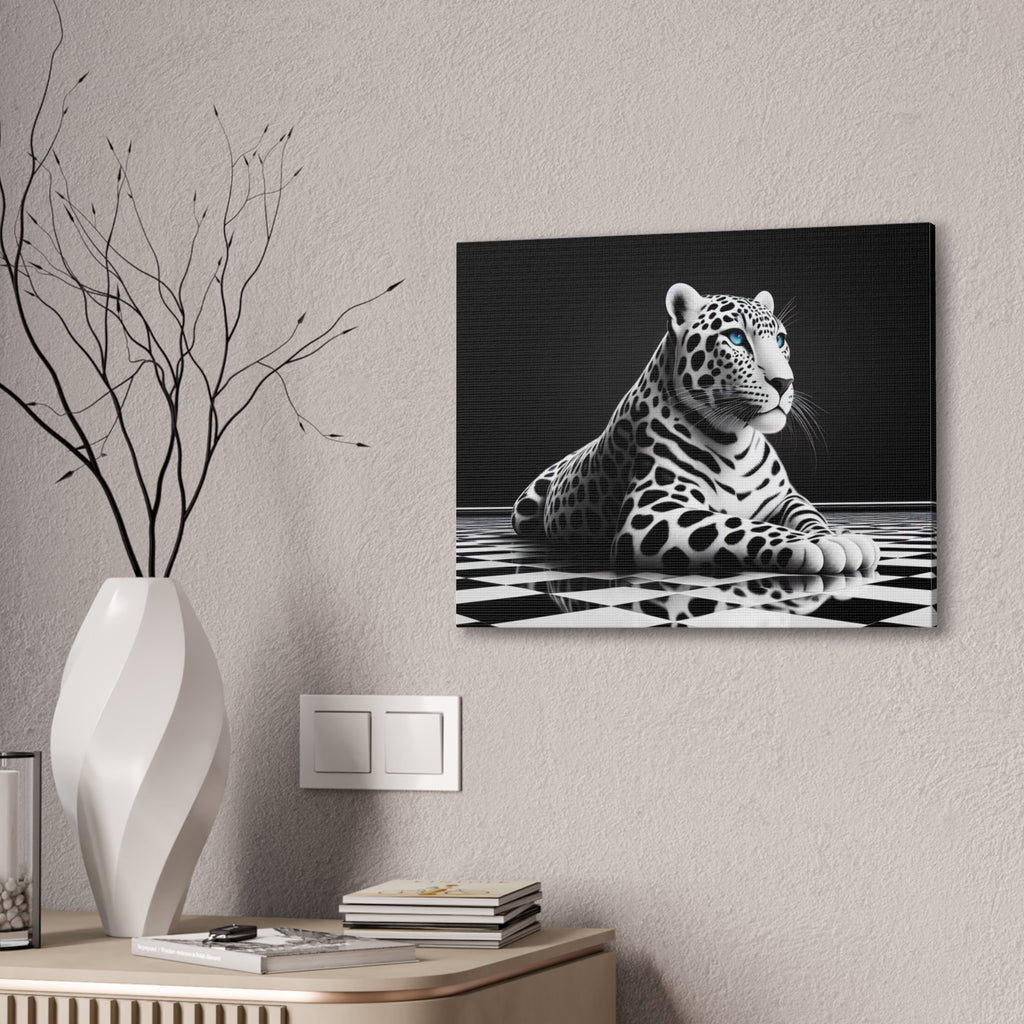 Elegant Leopard Canvas Art – Modern Home Décor, Animal Wall Art, Unique Gift, Black & White Decor, Living Room Accent