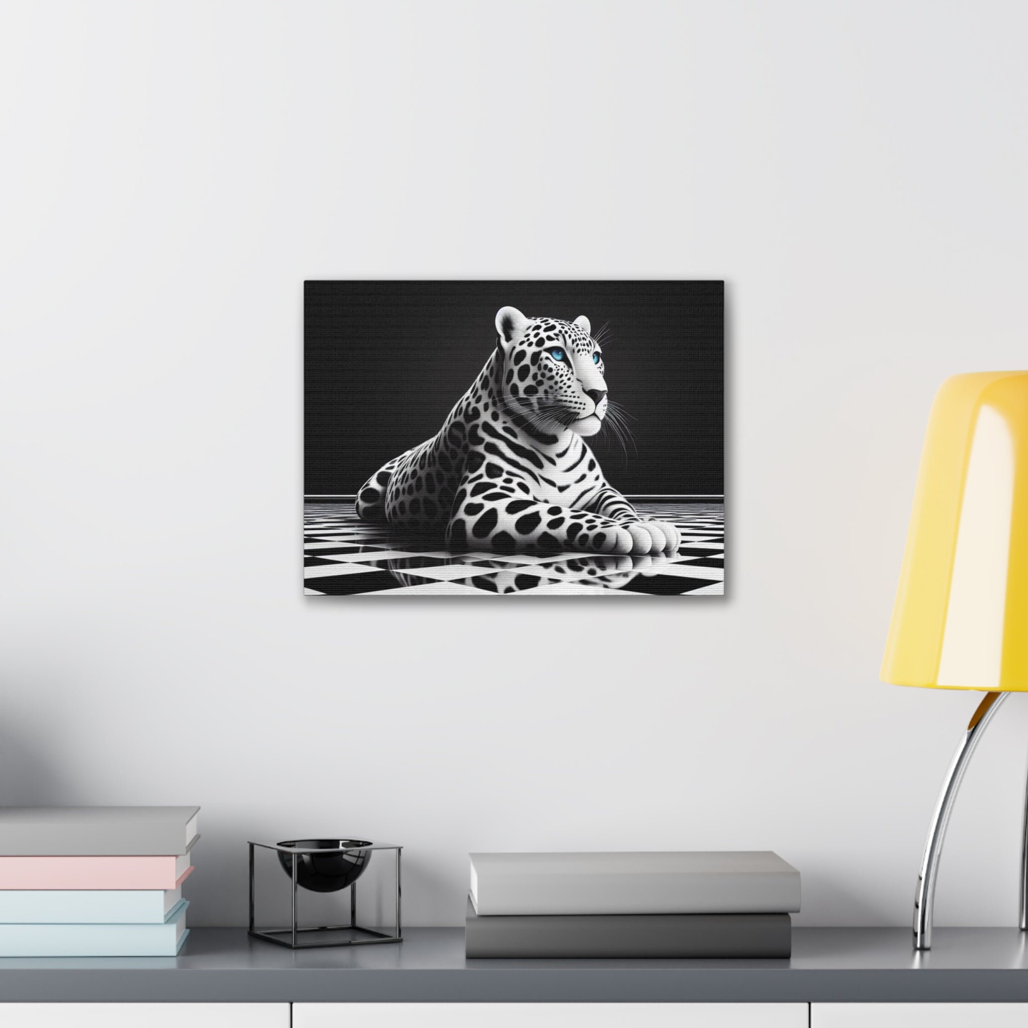 Elegant Leopard Canvas Art – Modern Home Décor, Animal Wall Art, Unique Gift, Black & White Decor, Living Room Accent
