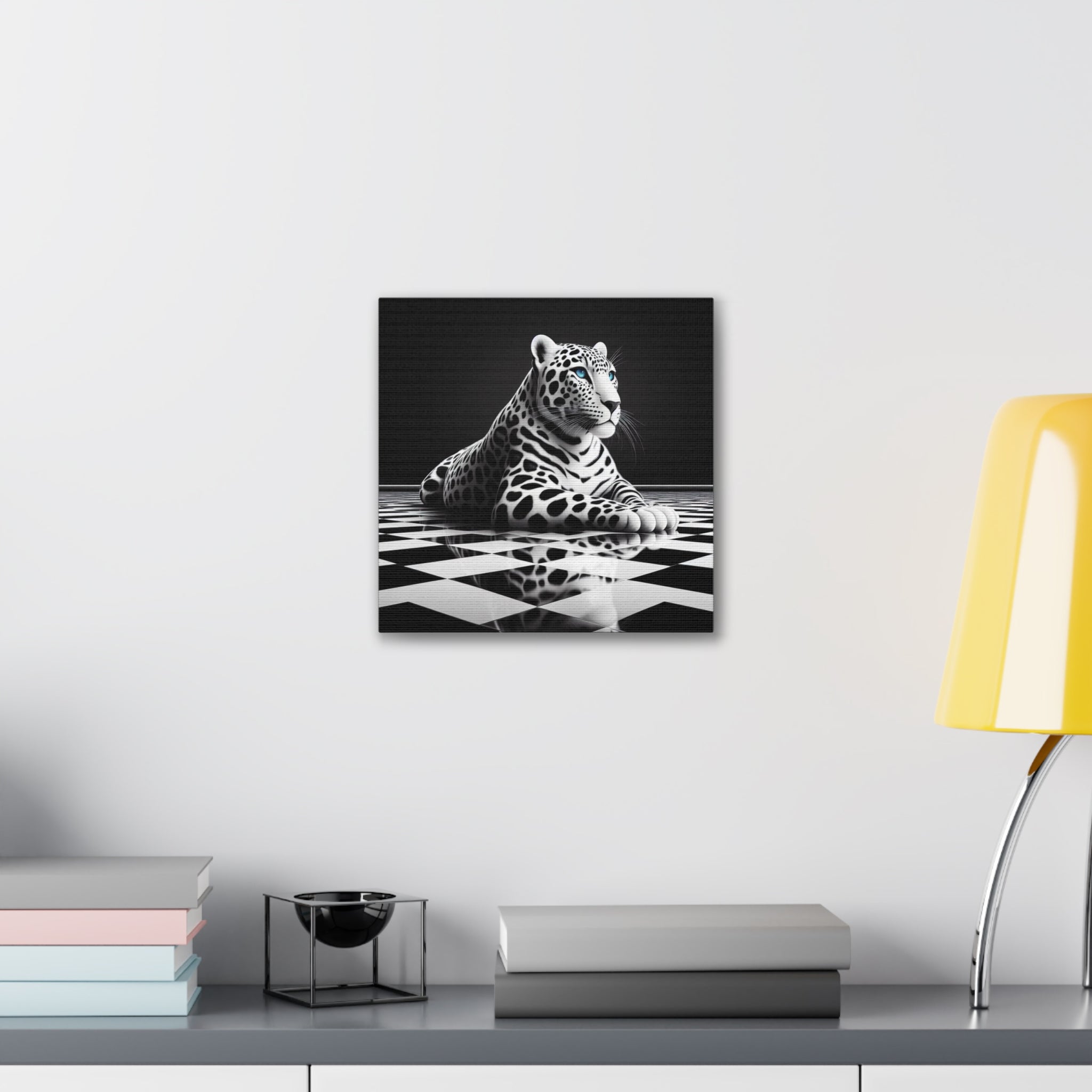 Elegant Leopard Canvas Art – Modern Home Décor, Animal Wall Art, Unique Gift, Black & White Decor, Living Room Accent