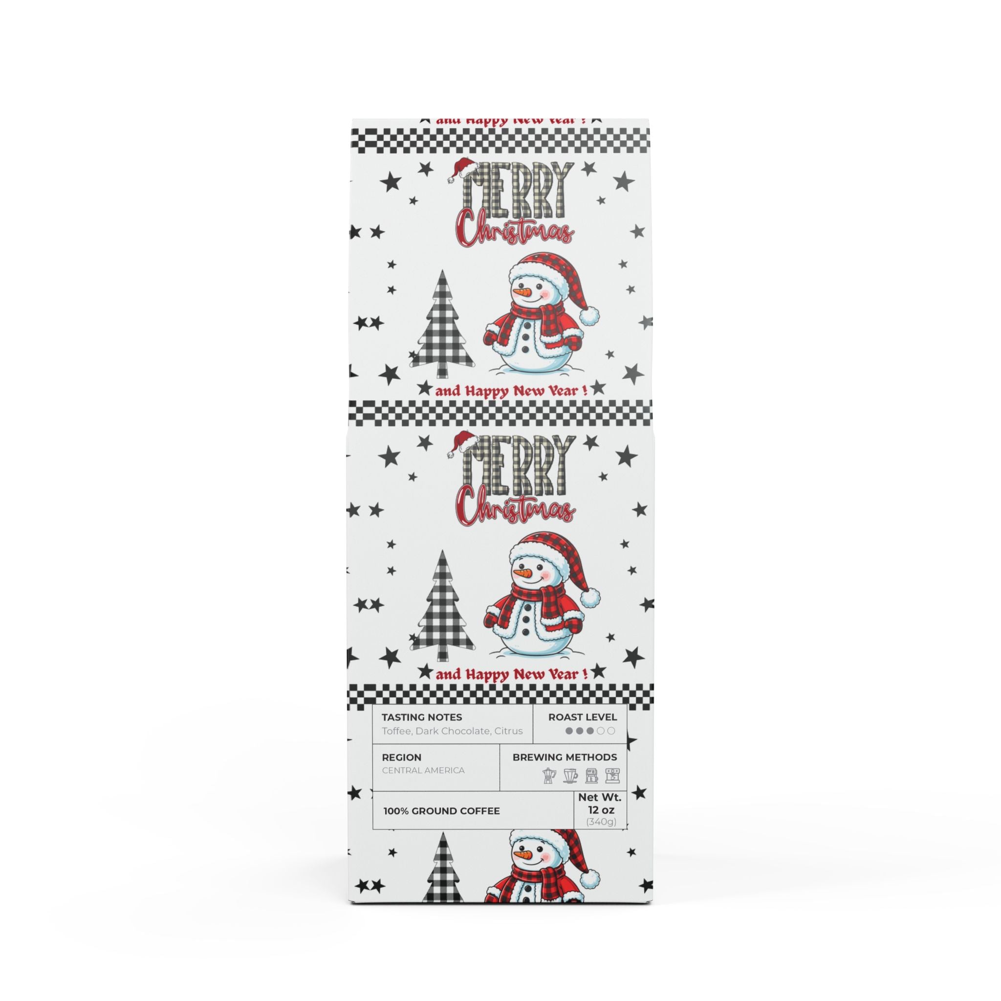 Rock Creek Coffee Blend (Medium Roast) — Merry Christmas Snowman Coffee Bag by Printify