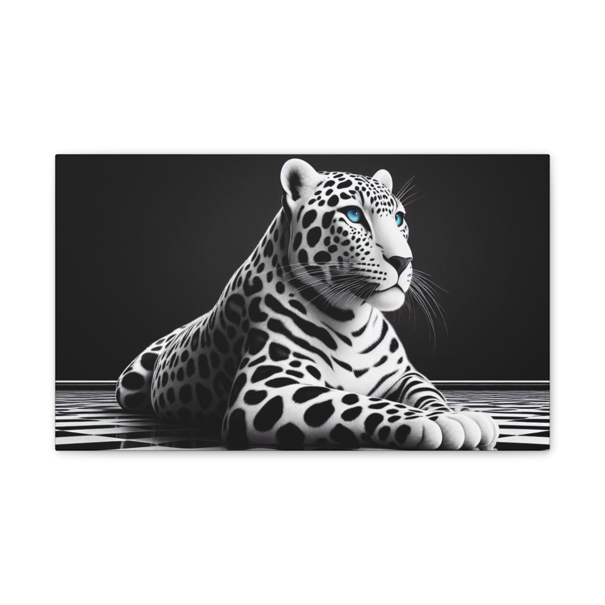 Elegant Leopard Canvas Art – Modern Home Décor, Animal Wall Art, Unique Gift, Black & White Decor, Living Room Accent