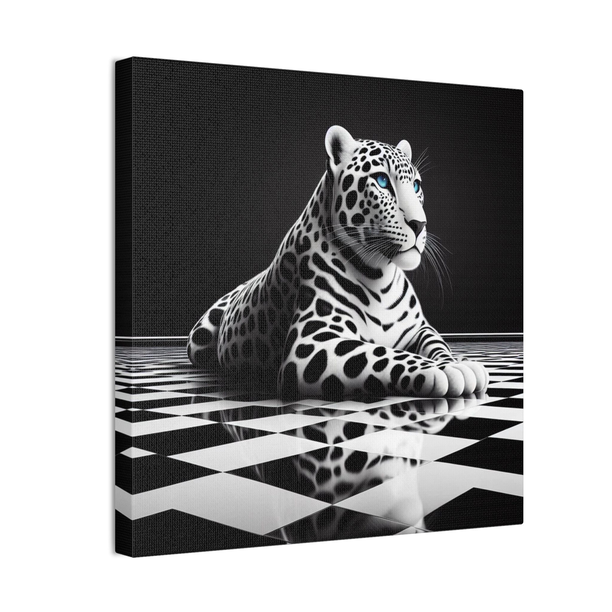 Elegant Leopard Canvas Art – Modern Home Décor, Animal Wall Art, Unique Gift, Black & White Decor, Living Room Accent