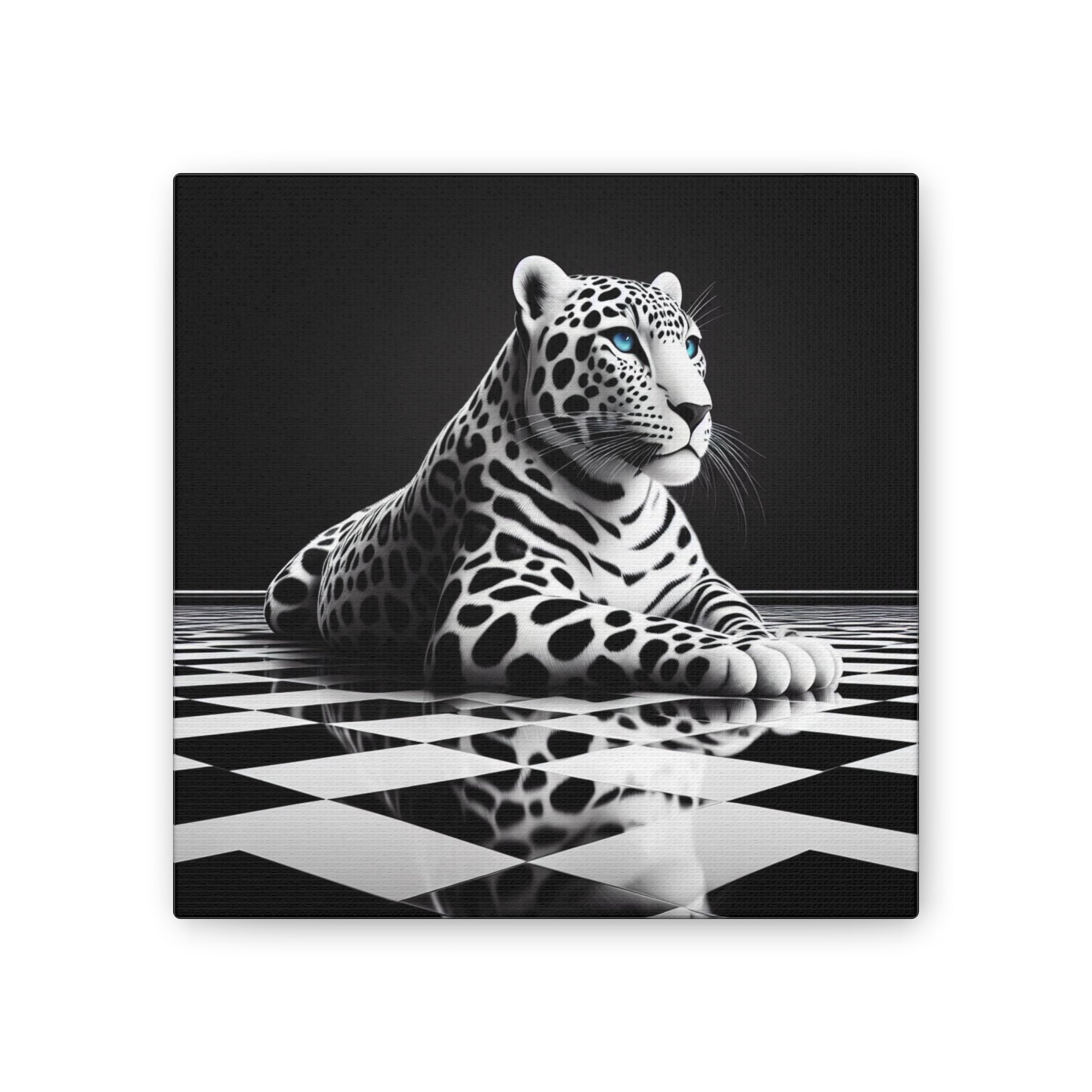 Elegant Leopard Canvas Art – Modern Home Décor, Animal Wall Art, Unique Gift, Black & White Decor, Living Room Accent