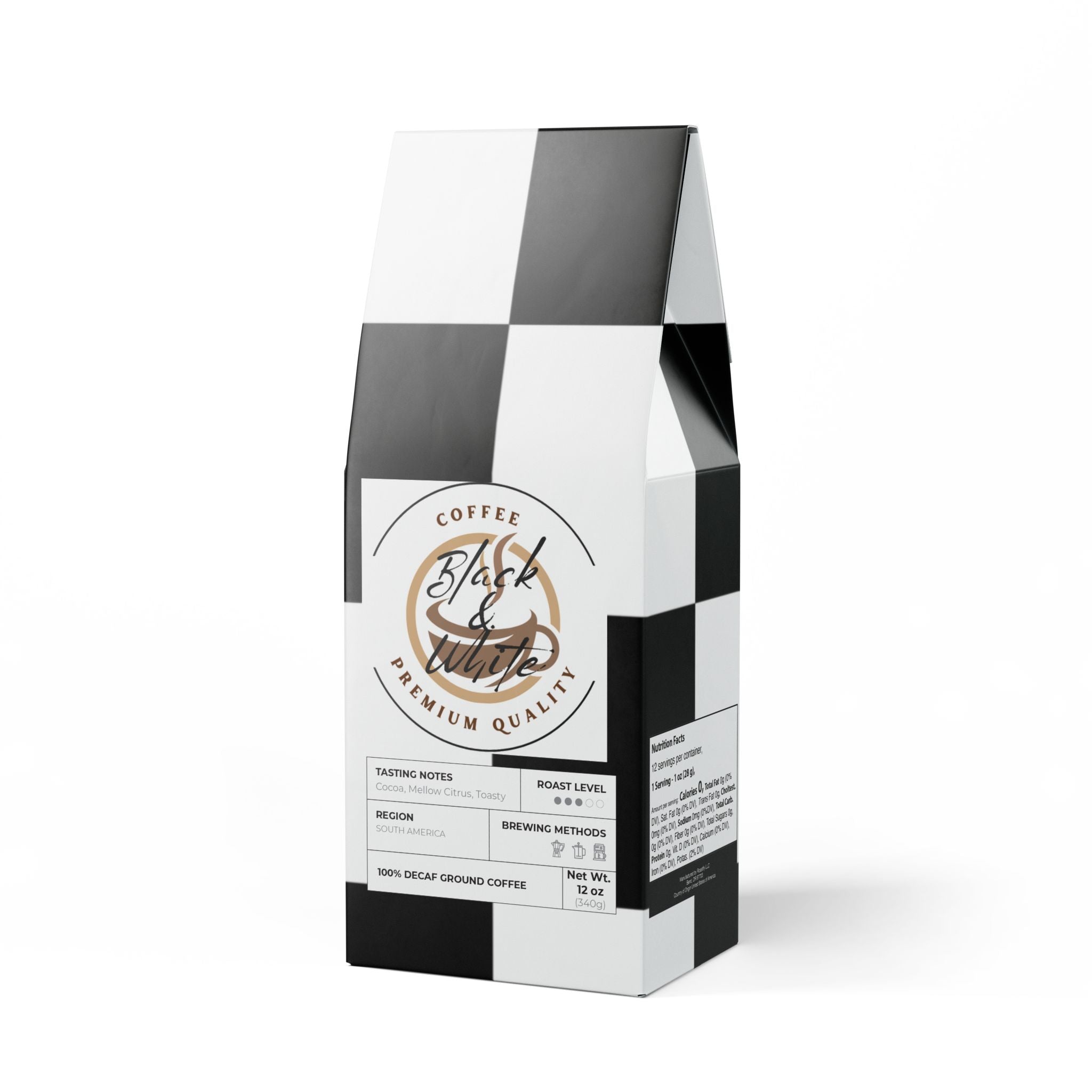 Black & White Trapper Peak Decaf Coffee Blend (Medium Roast) - Food & Beverages -