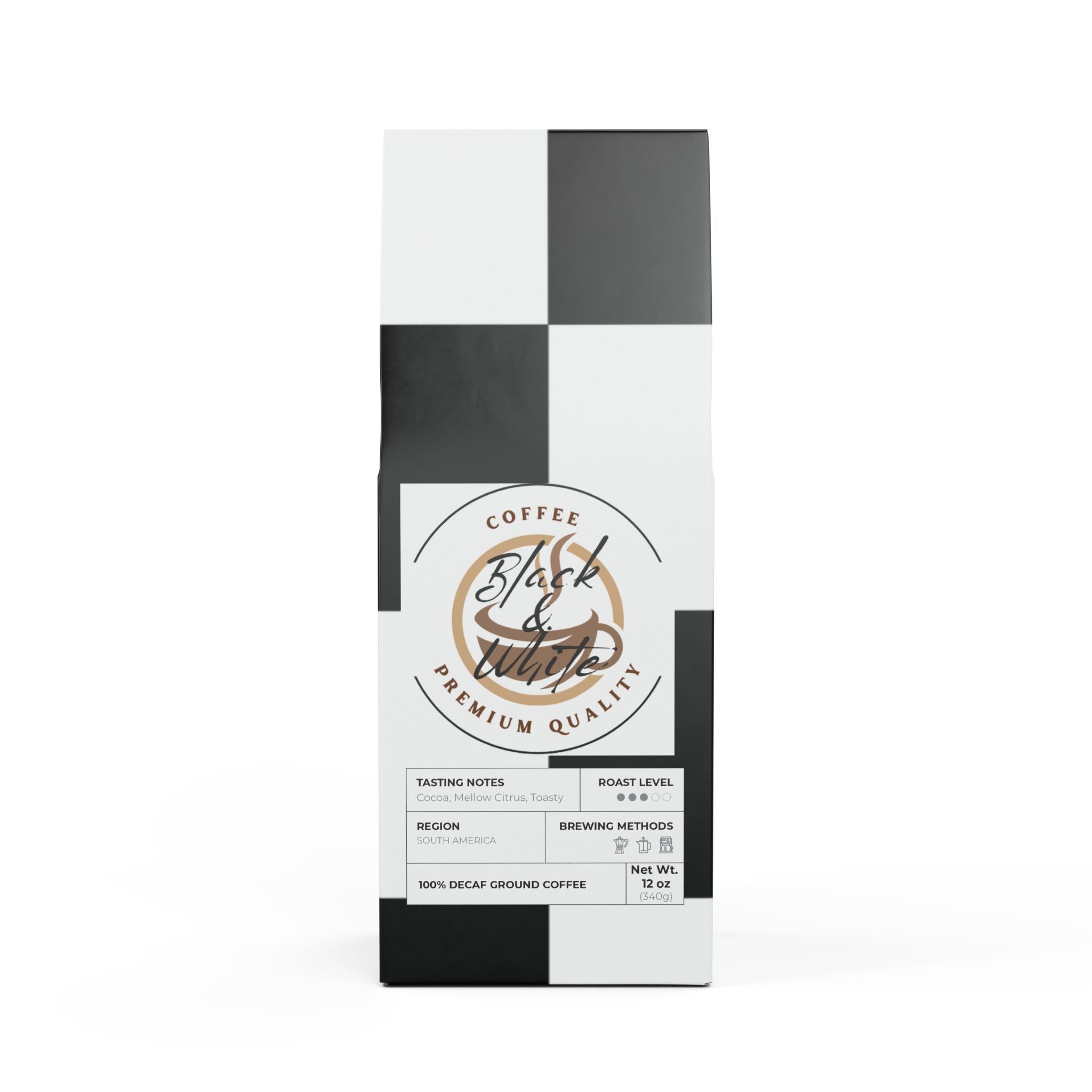 Black & White Trapper Peak Decaf Coffee Blend (Medium Roast) - Food & Beverages -