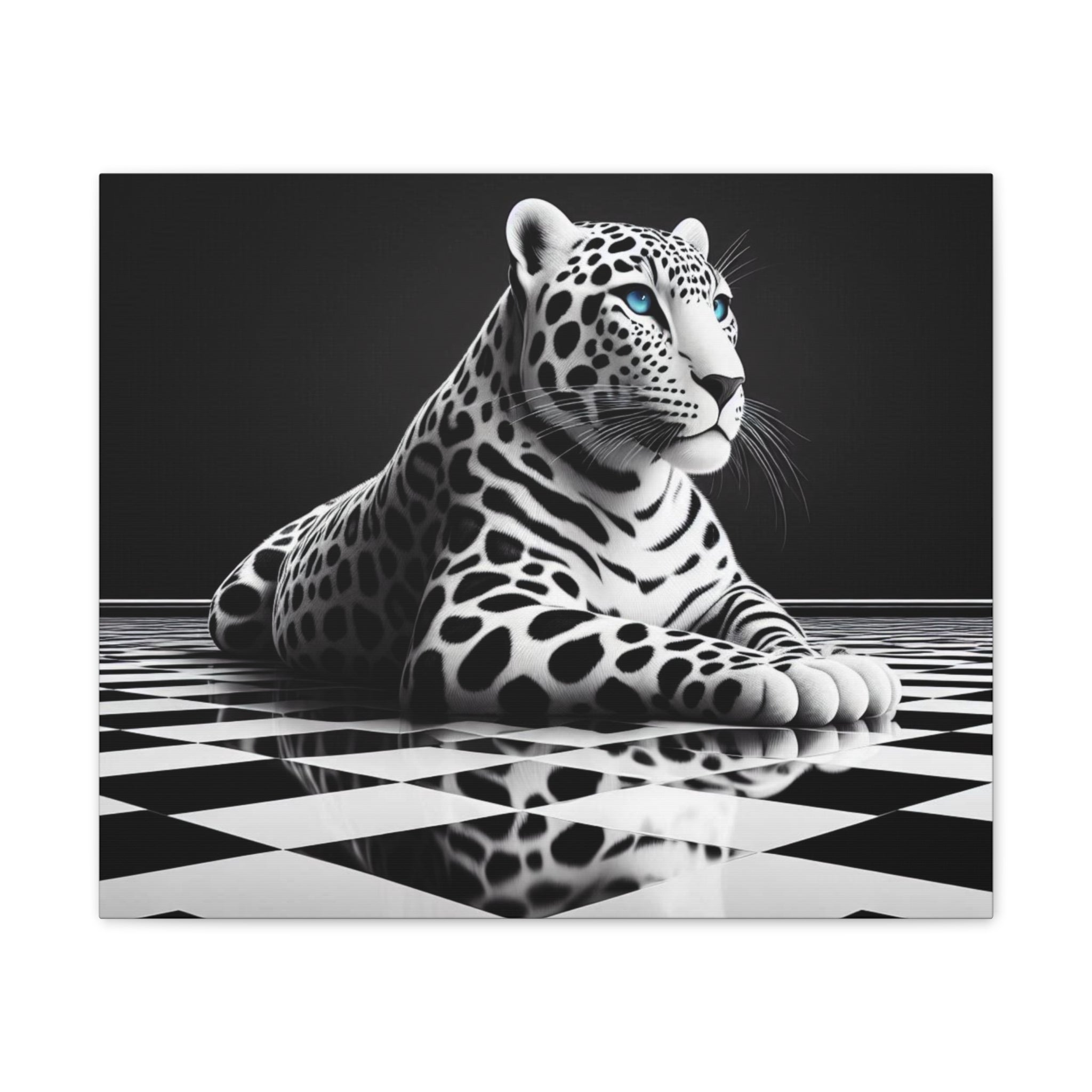 Elegant Leopard Canvas Art – Modern Home Décor, Animal Wall Art, Unique Gift, Black & White Decor, Living Room Accent