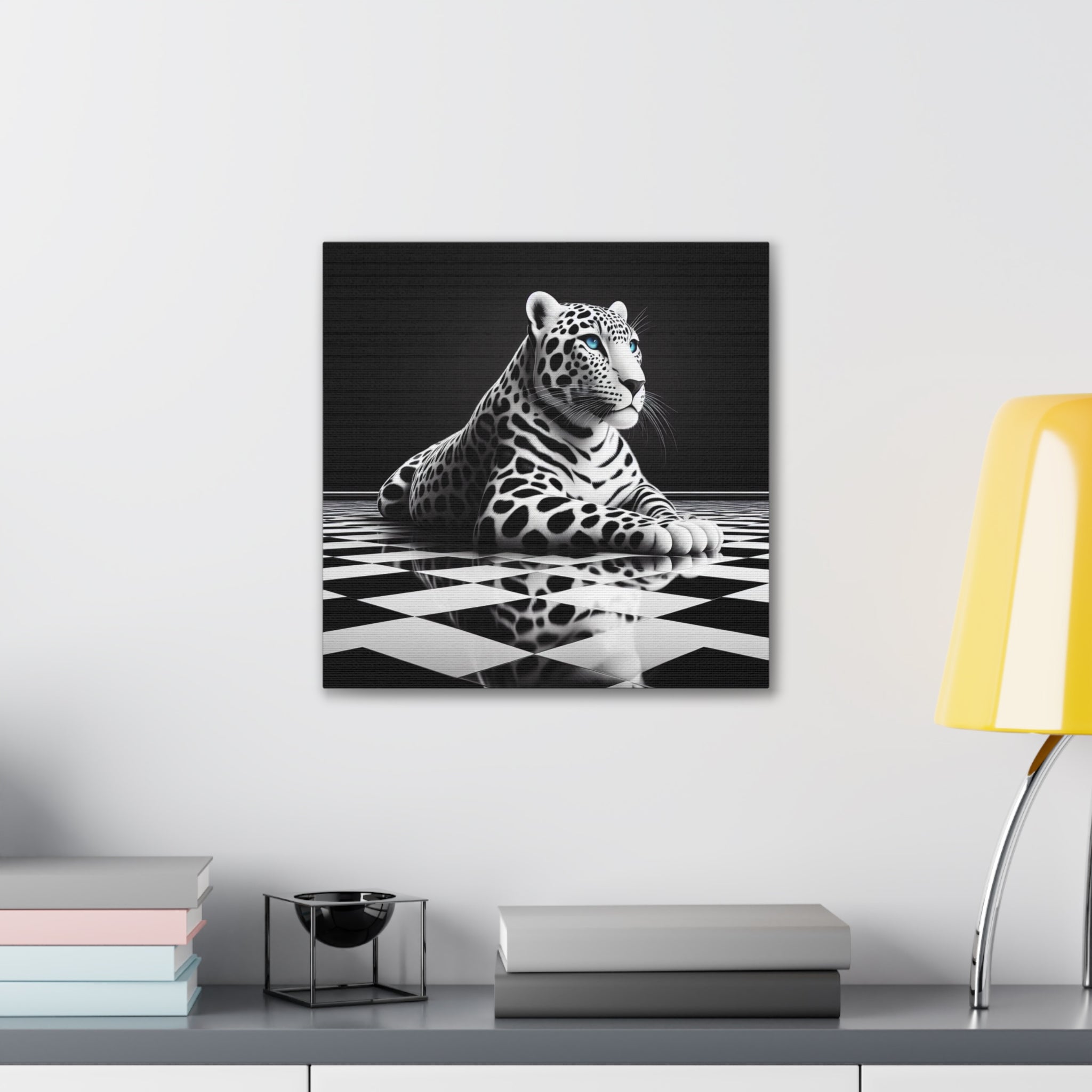 Elegant Leopard Canvas Art – Modern Home Décor, Animal Wall Art, Unique Gift, Black & White Decor, Living Room Accent