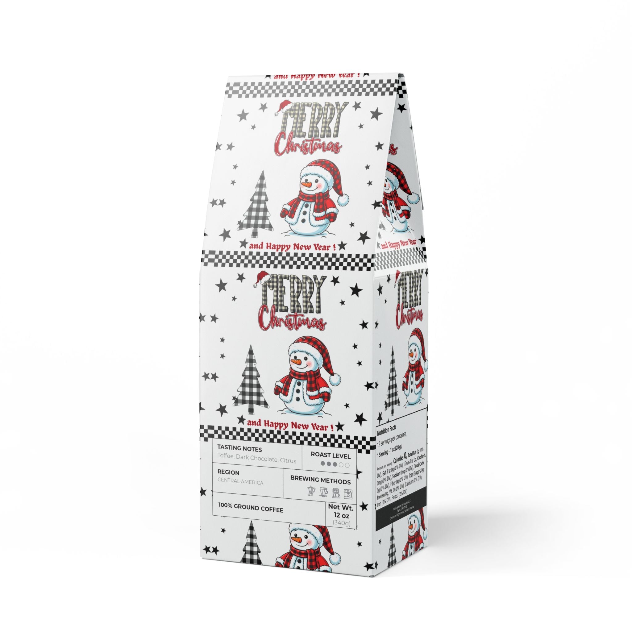 Rock Creek Coffee Blend (Medium Roast) — Merry Christmas Snowman Coffee Bag by Printify