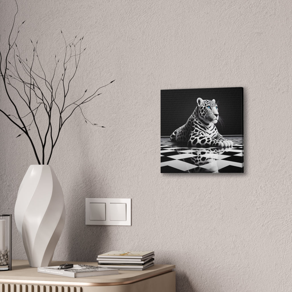 Elegant Leopard Canvas Art – Modern Home Décor, Animal Wall Art, Unique Gift, Black & White Decor, Living Room Accent