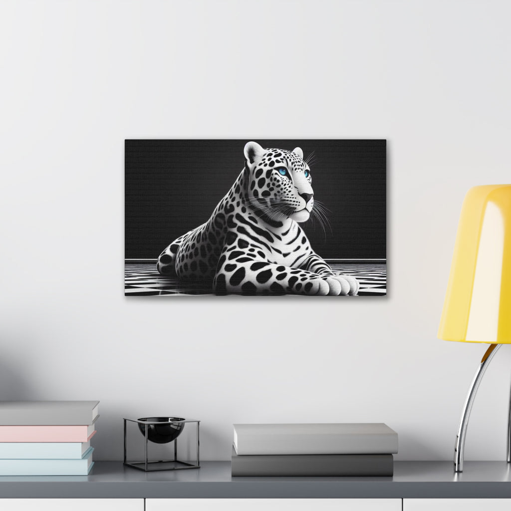 Elegant Leopard Canvas Art – Modern Home Décor, Animal Wall Art, Unique Gift, Black & White Decor, Living Room Accent