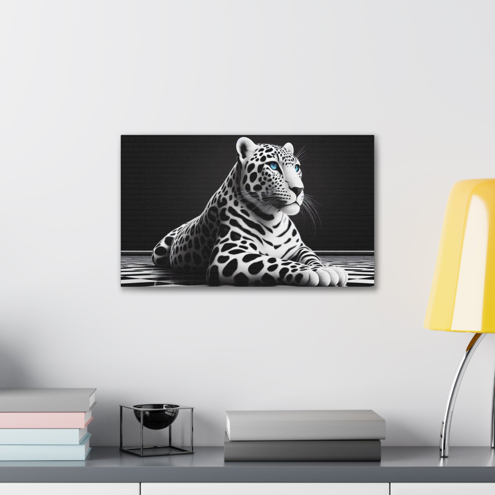 Elegant Leopard Canvas Art – Modern Home Décor, Animal Wall Art, Unique Gift, Black & White Decor, Living Room Accent