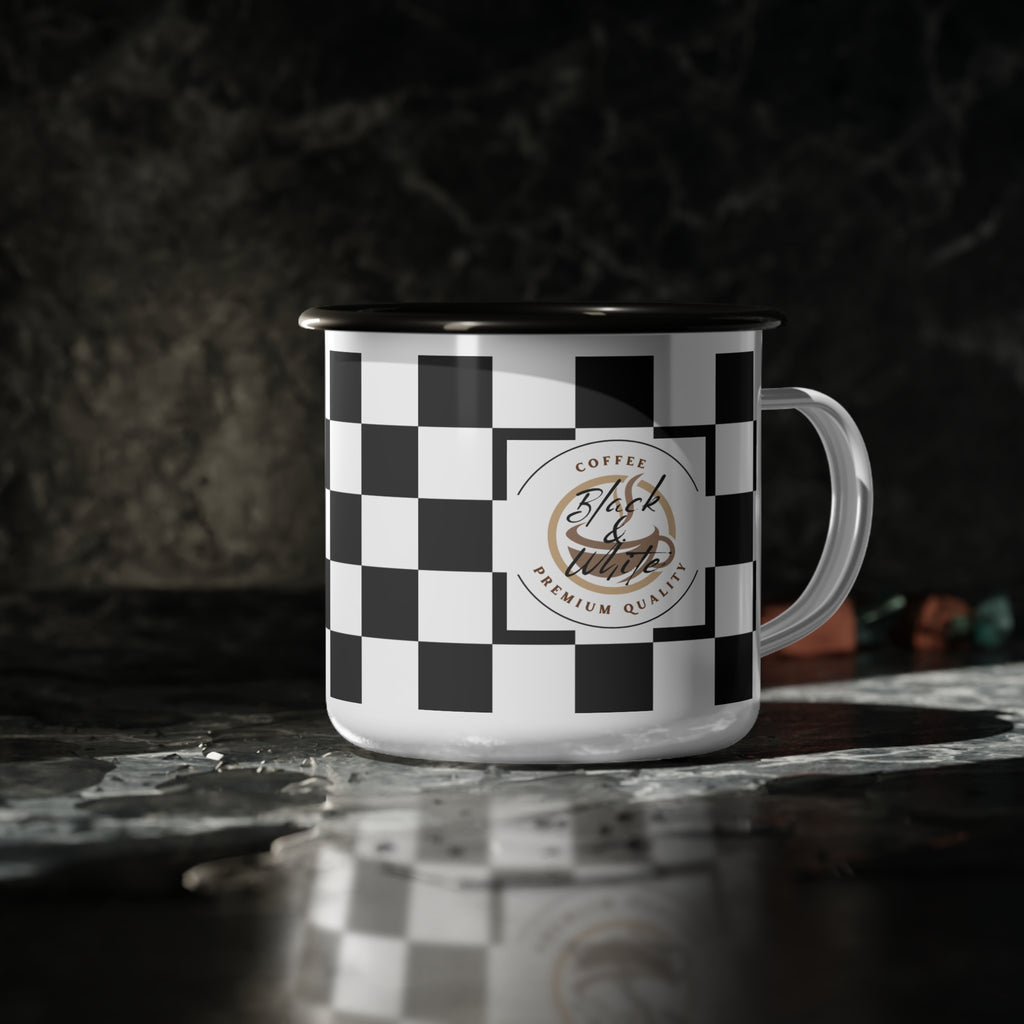 Camp Cup Coffee Lovers Retro Checkerboard Design