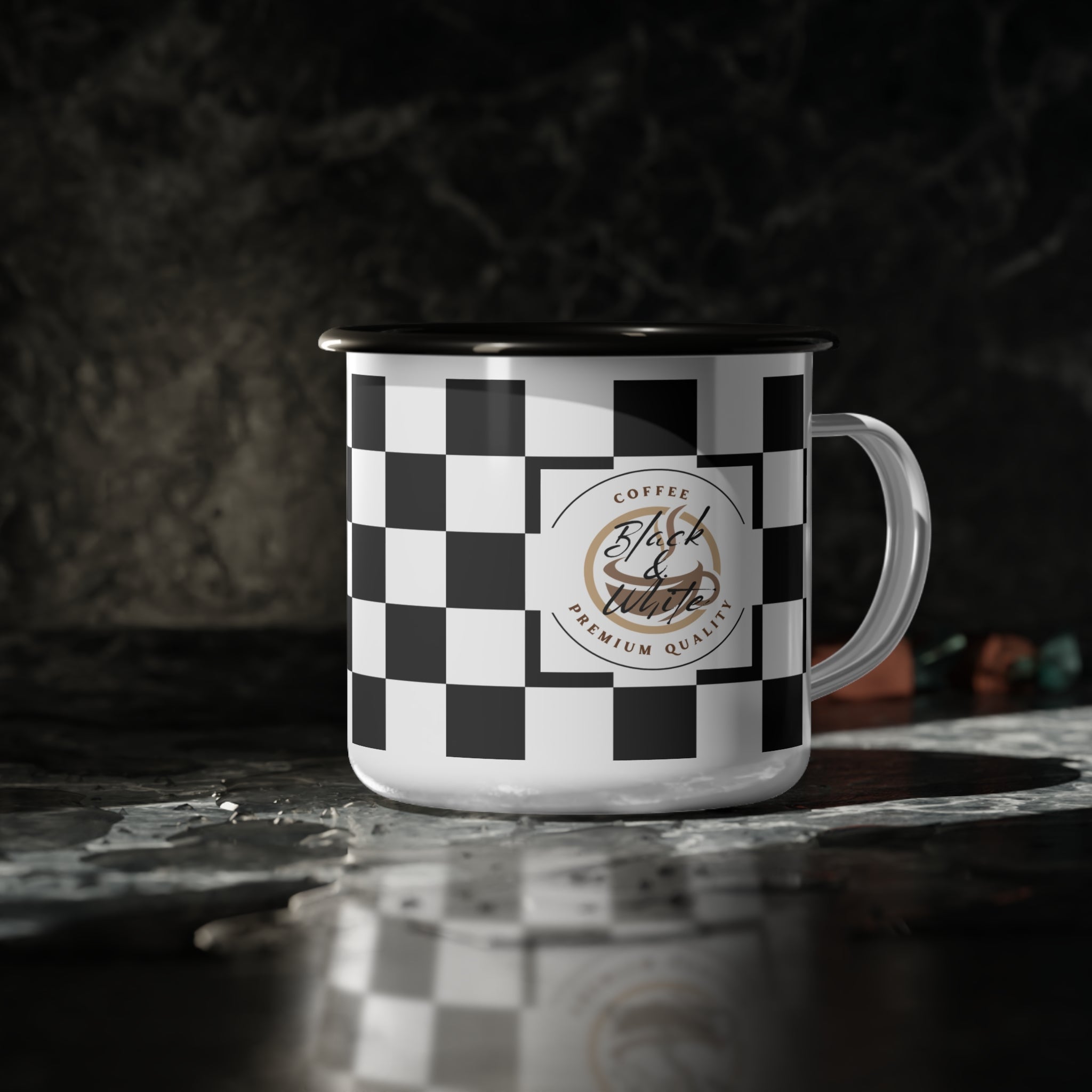 Camp Cup Coffee Lovers Retro Checkerboard Design