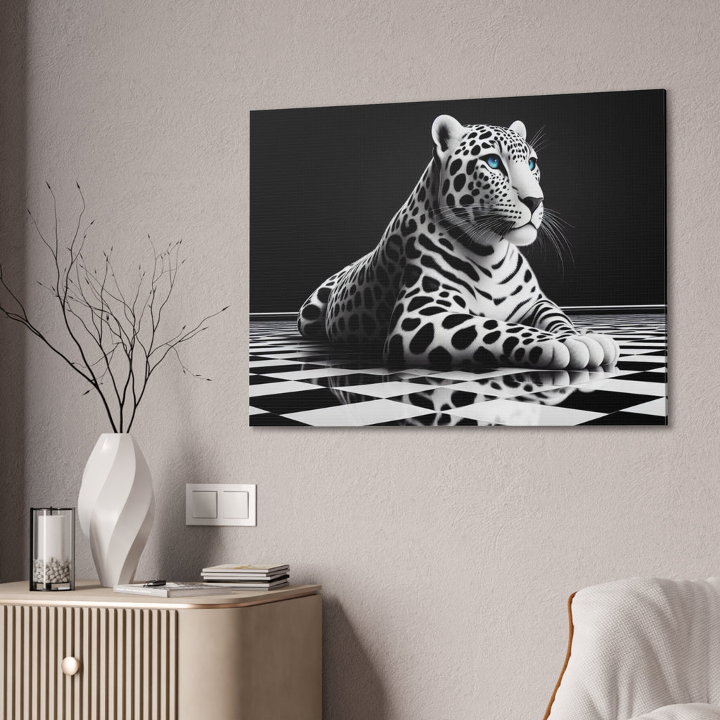 Elegant Leopard Canvas Art – Modern Home Décor, Animal Wall Art, Unique Gift, Black & White Decor, Living Room Accent