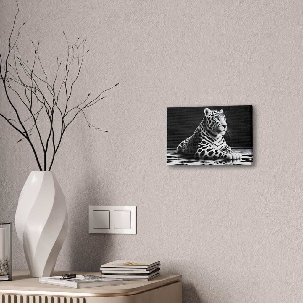 Elegant Leopard Canvas Art – Modern Home Décor, Animal Wall Art, Unique Gift, Black & White Decor, Living Room Accent
