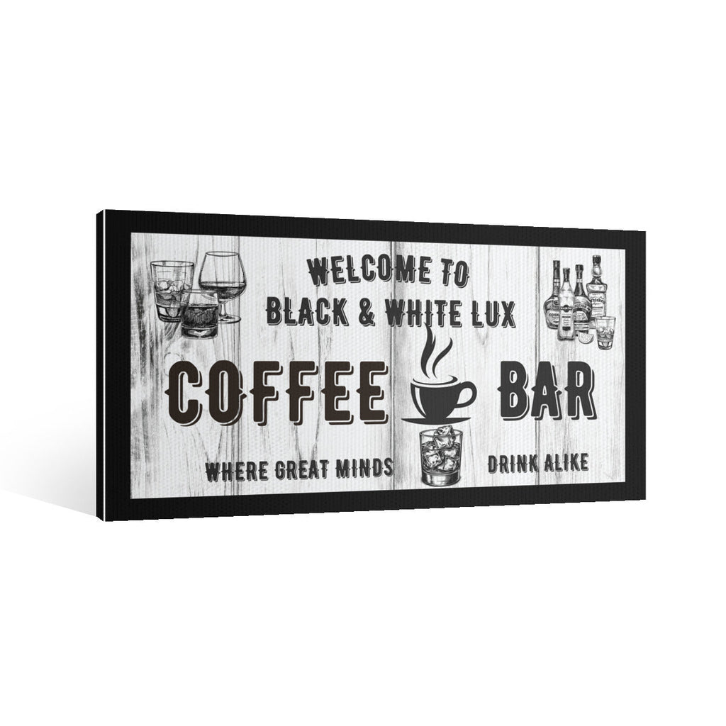 Personalized Coffee Bar Wall Art – Custom Name Black & White Canvas Sign for Kitchen or Home Café Decor - Decorative painting -