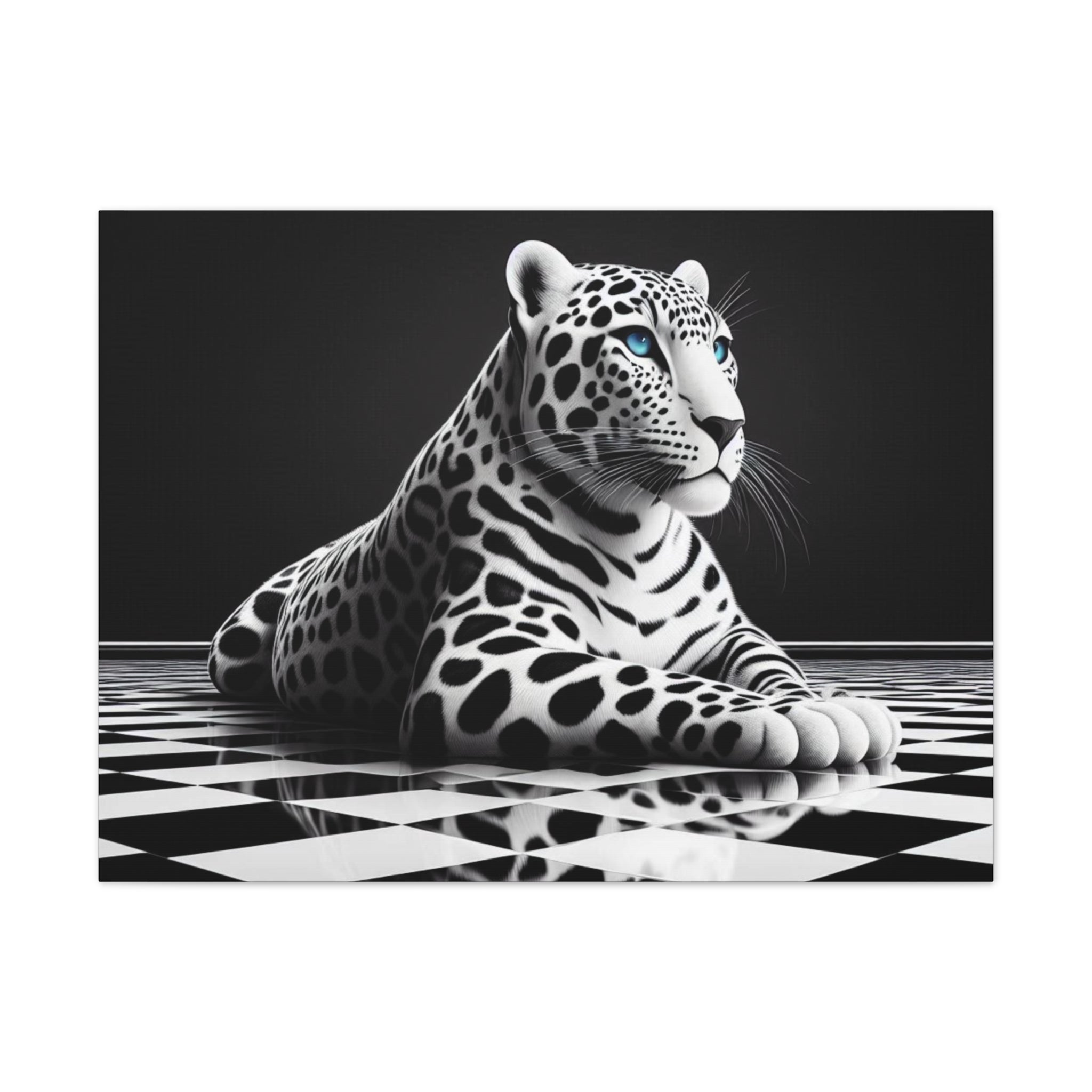 Elegant Leopard Canvas Art – Modern Home Décor, Animal Wall Art, Unique Gift, Black & White Decor, Living Room Accent