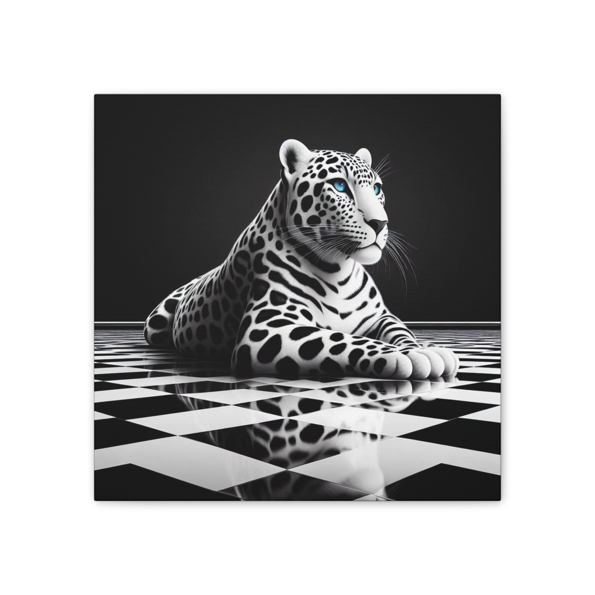 Elegant Leopard Canvas Art – Modern Home Décor, Animal Wall Art, Unique Gift, Black & White Decor, Living Room Accent