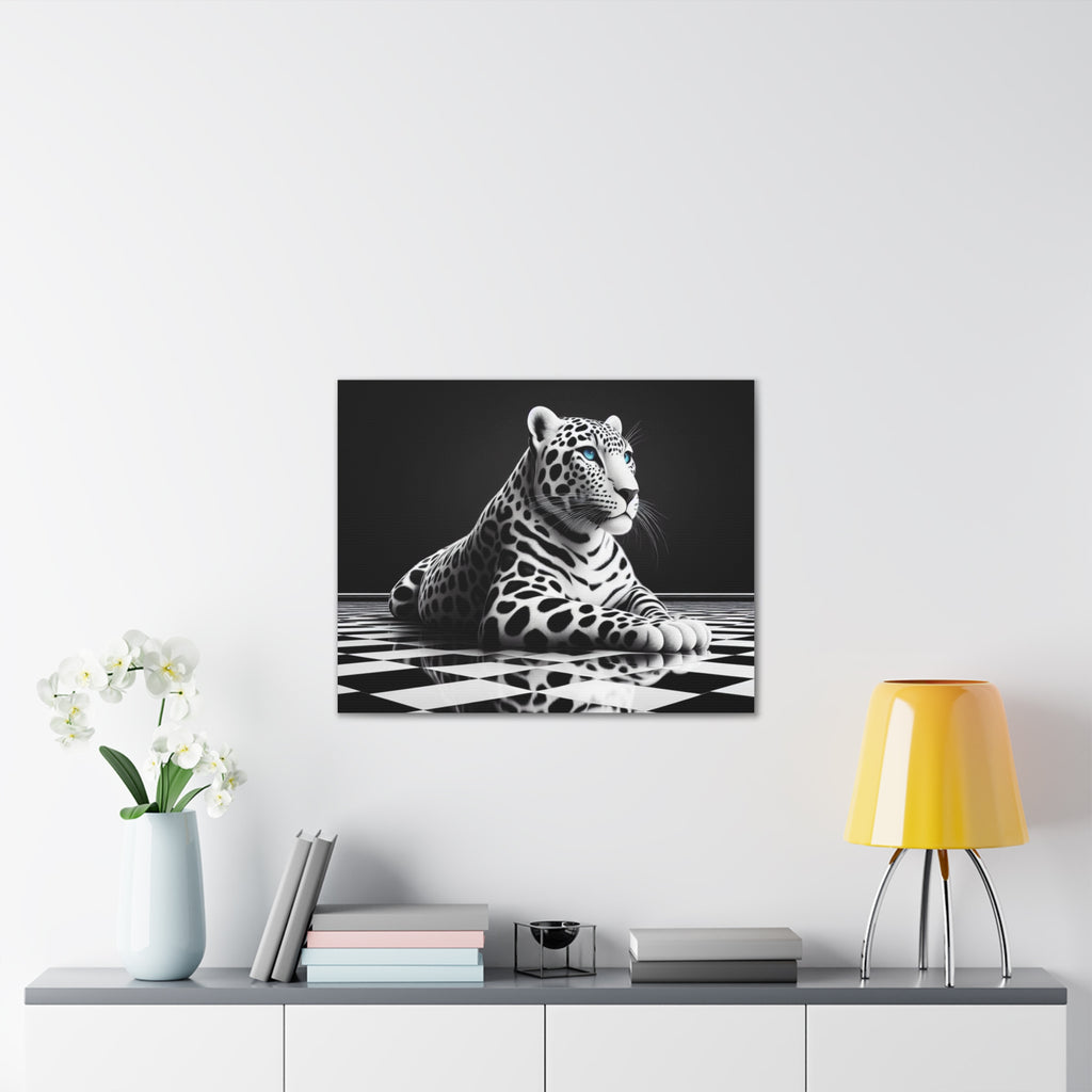 Elegant Leopard Canvas Art – Modern Home Décor, Animal Wall Art, Unique Gift, Black & White Decor, Living Room Accent