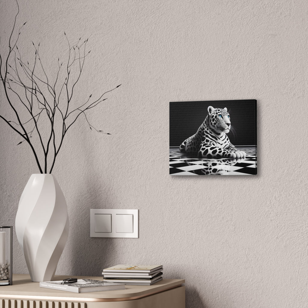Elegant Leopard Canvas Art – Modern Home Décor, Animal Wall Art, Unique Gift, Black & White Decor, Living Room Accent