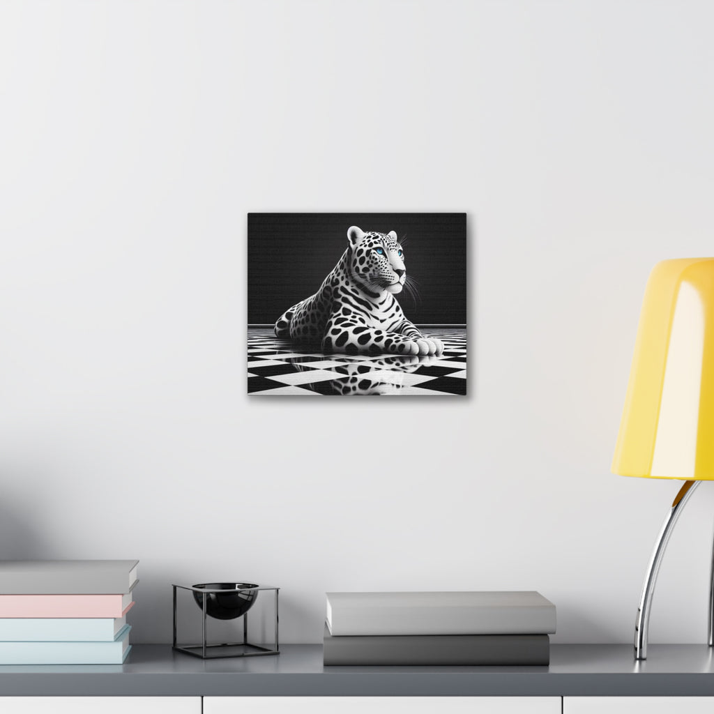 Elegant Leopard Canvas Art – Modern Home Décor, Animal Wall Art, Unique Gift, Black & White Decor, Living Room Accent