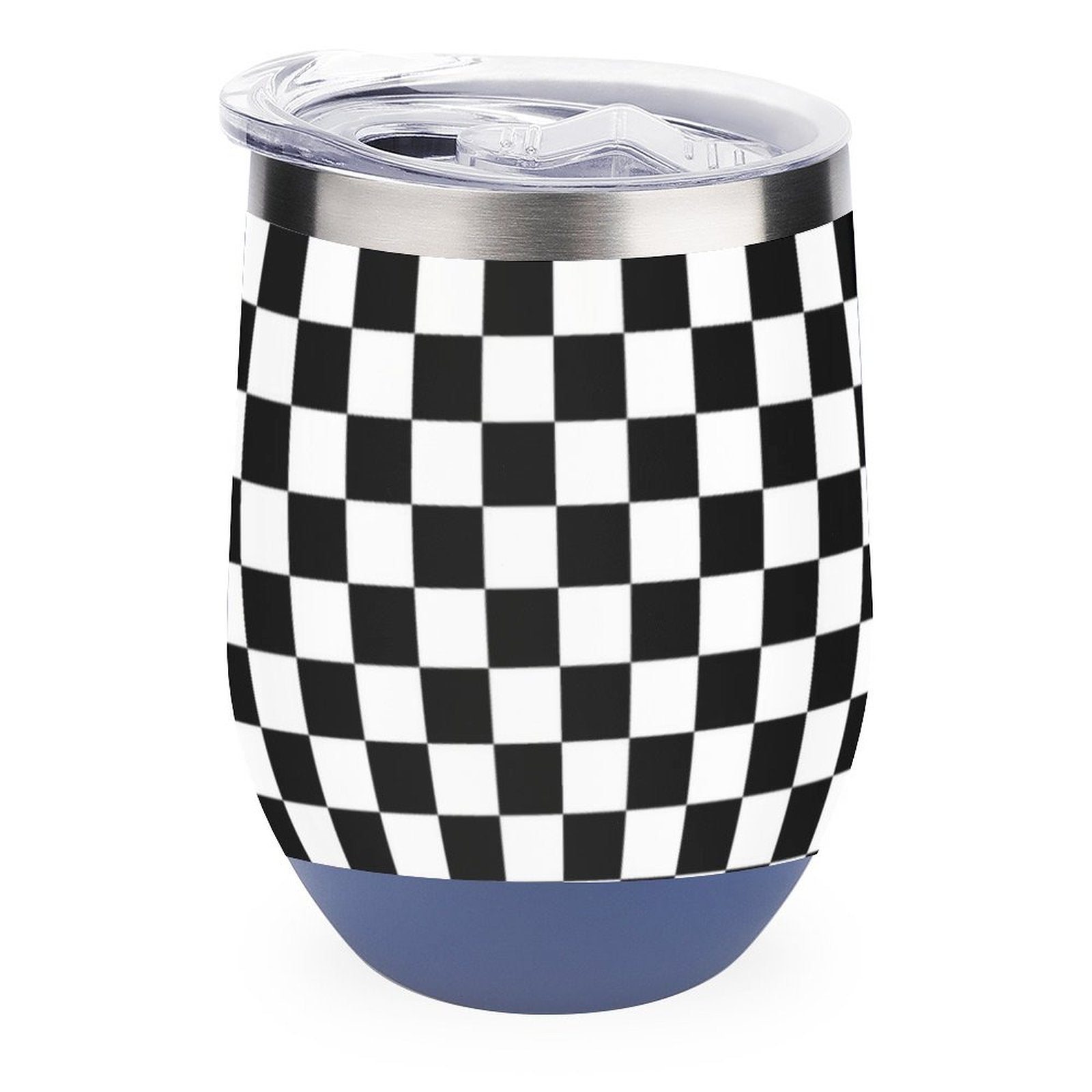 Black and White Wine Tumbler with Lid