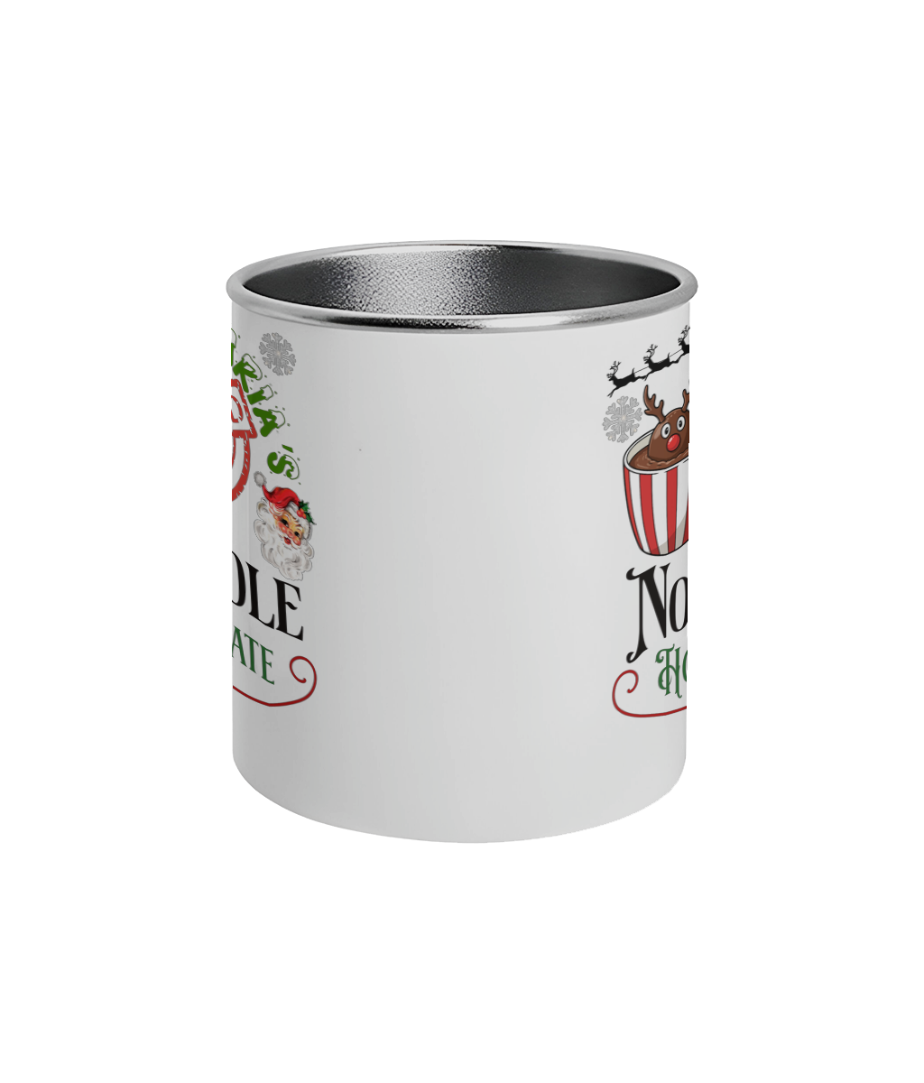Personalized Christmas North Pole Hot Chocolate Mug Stainless Steel Cup, Custom Holiday Cocoa Mug by BlackAndWhiteLux Store