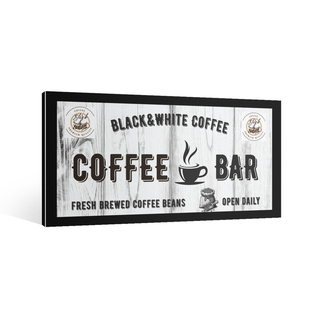 Modern Coffee Bar Canvas Print | Black & White Coffee Brand - Decorative painting -
