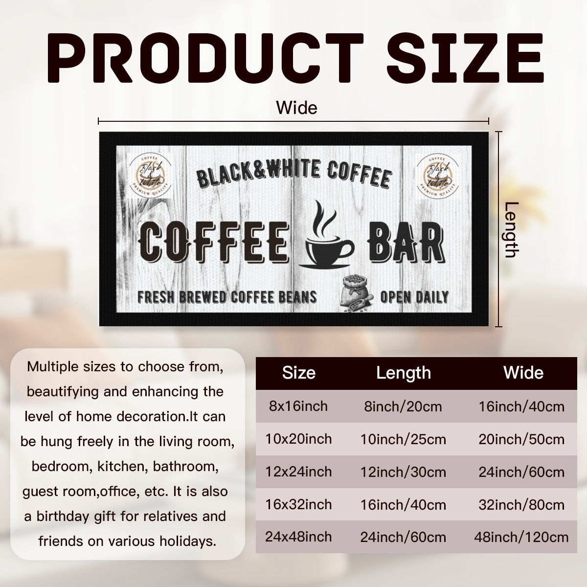 Modern Coffee Bar Canvas Print | Black & White Coffee Brand - Decorative painting -