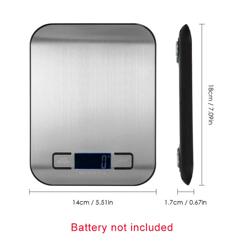 5/10KG Digital Kitchen Scale Stainless Steel Portable Kitchen Food Scale LED Display Electronic Jewelry Baking Weight Scales by eprolo